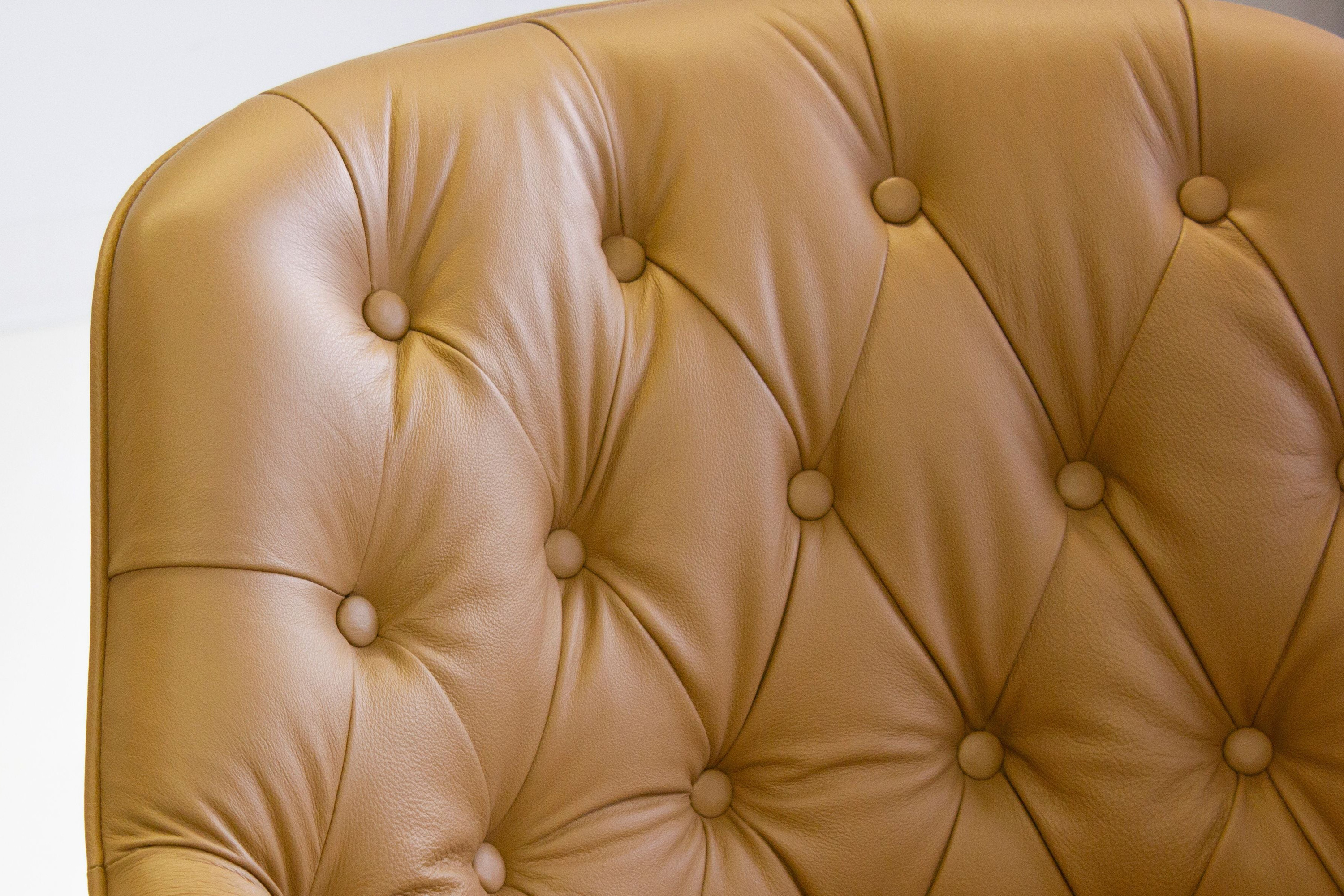 Mobital Ellington Flared Arms Solid Armchair - Caramel, Leather