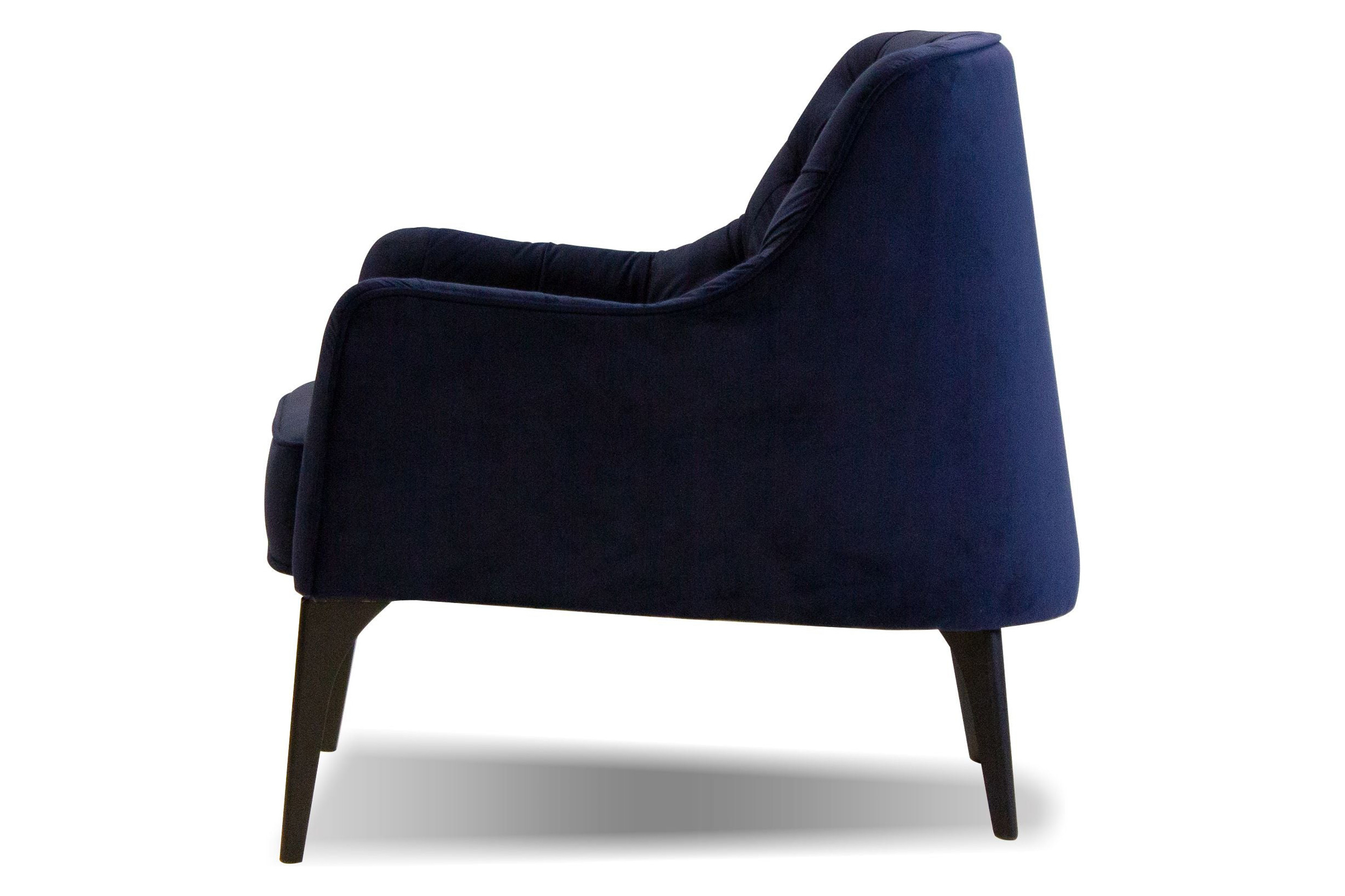 Mobital Ellington Flared Arms Solid Armchair - Navy, Fabric