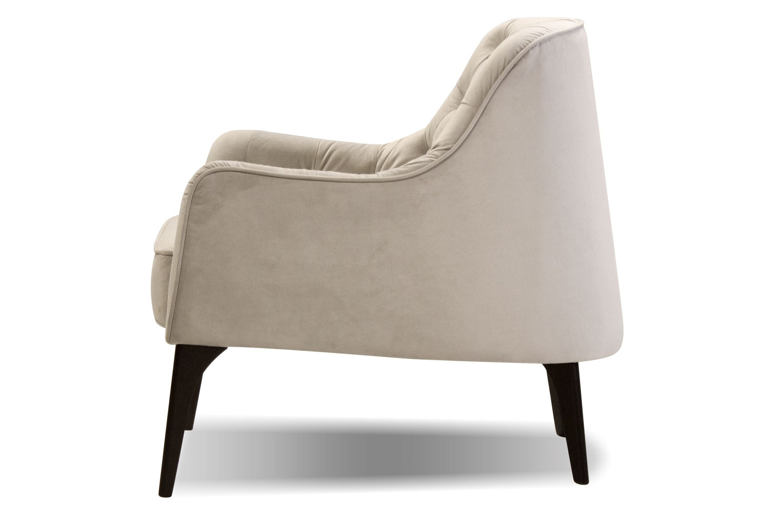 Mobital Ellington Flared Arms Solid Armchair - Oyster Velvet, Fabric