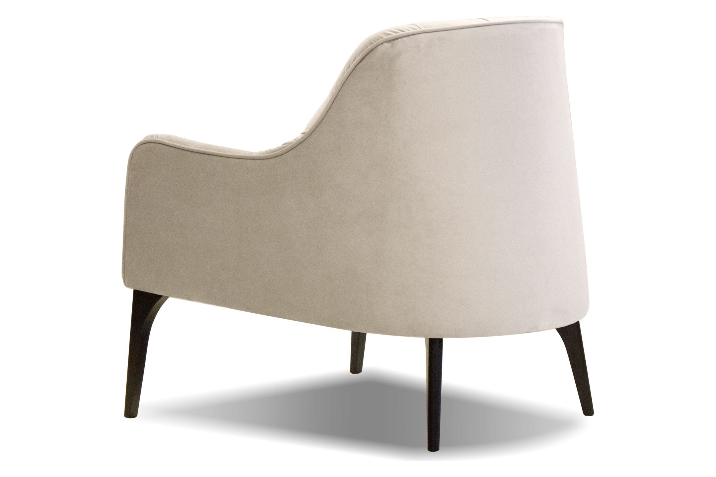 Mobital Ellington Flared Arms Solid Armchair - Oyster Velvet, Fabric