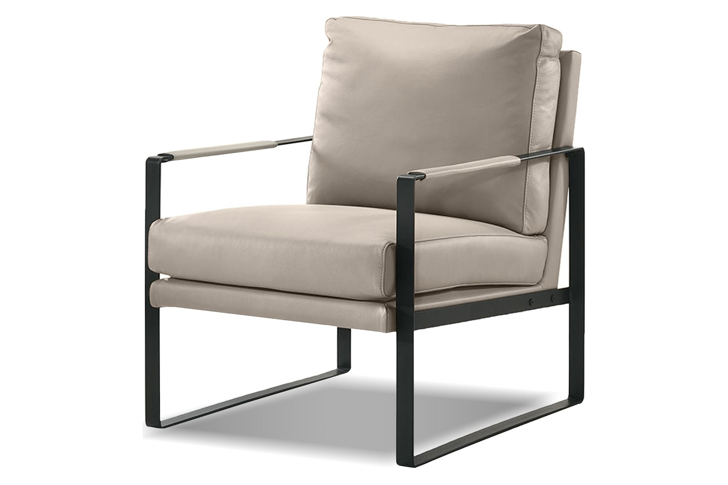 Mobital™ Mitchell Square Arms Solid Armchair - Wheat, Leather