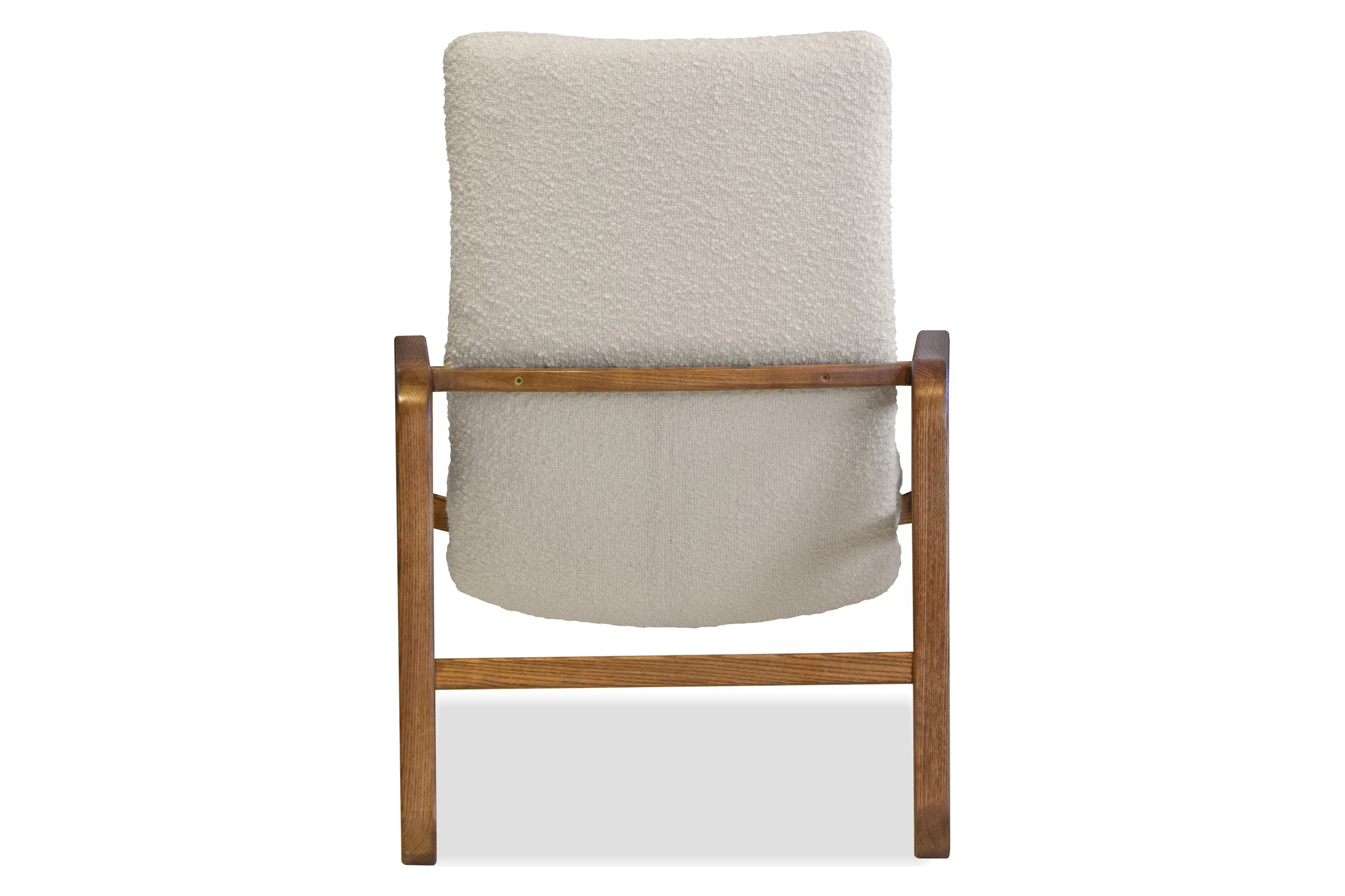 Mobital - Hans Square Arms Lounge Chair in Cream Boucle, Leather