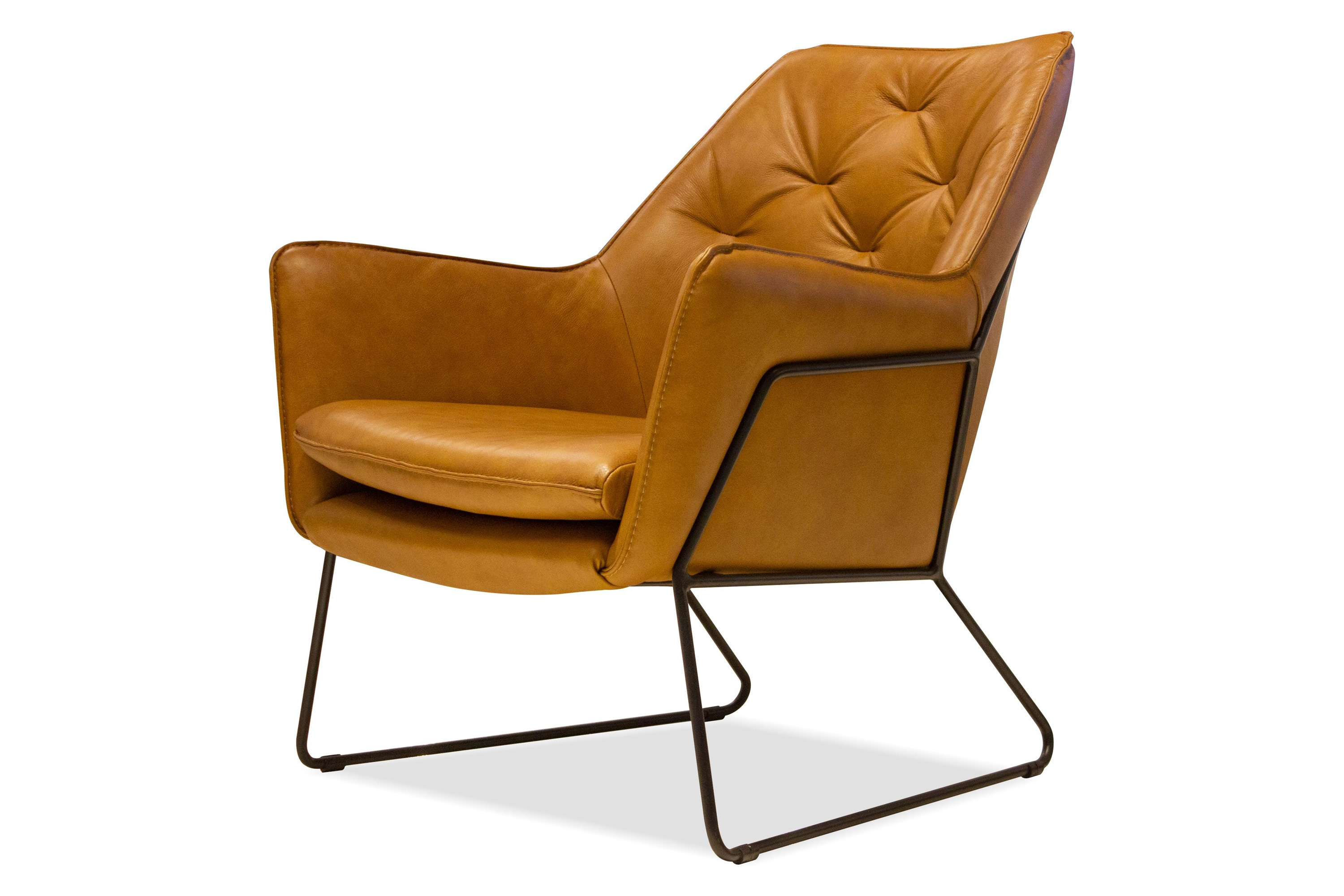 Mobital - Jasmine Flared Arms Lounge Chair in Whiskey, Leather