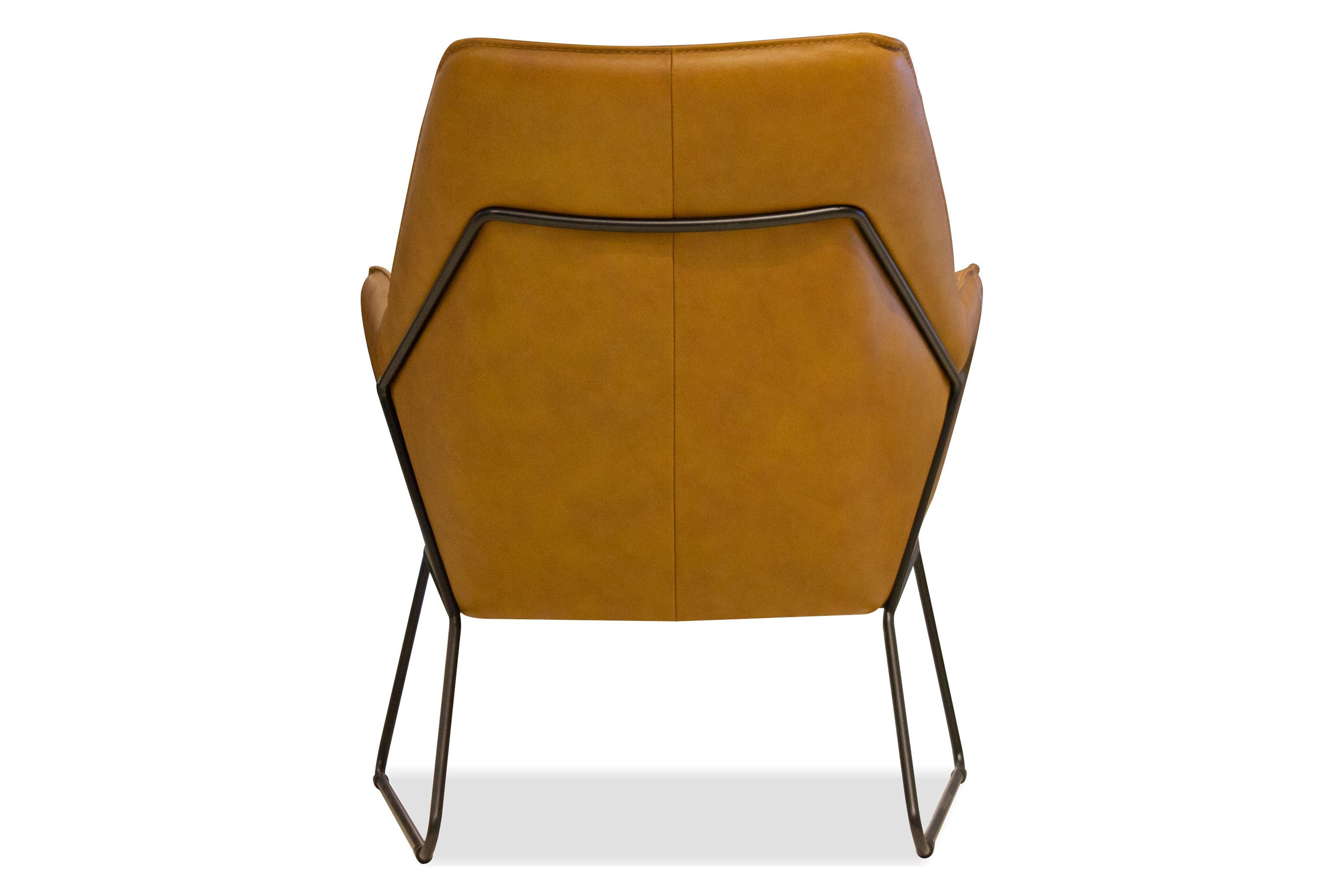 Mobital - Jasmine Flared Arms Lounge Chair in Whiskey, Leather