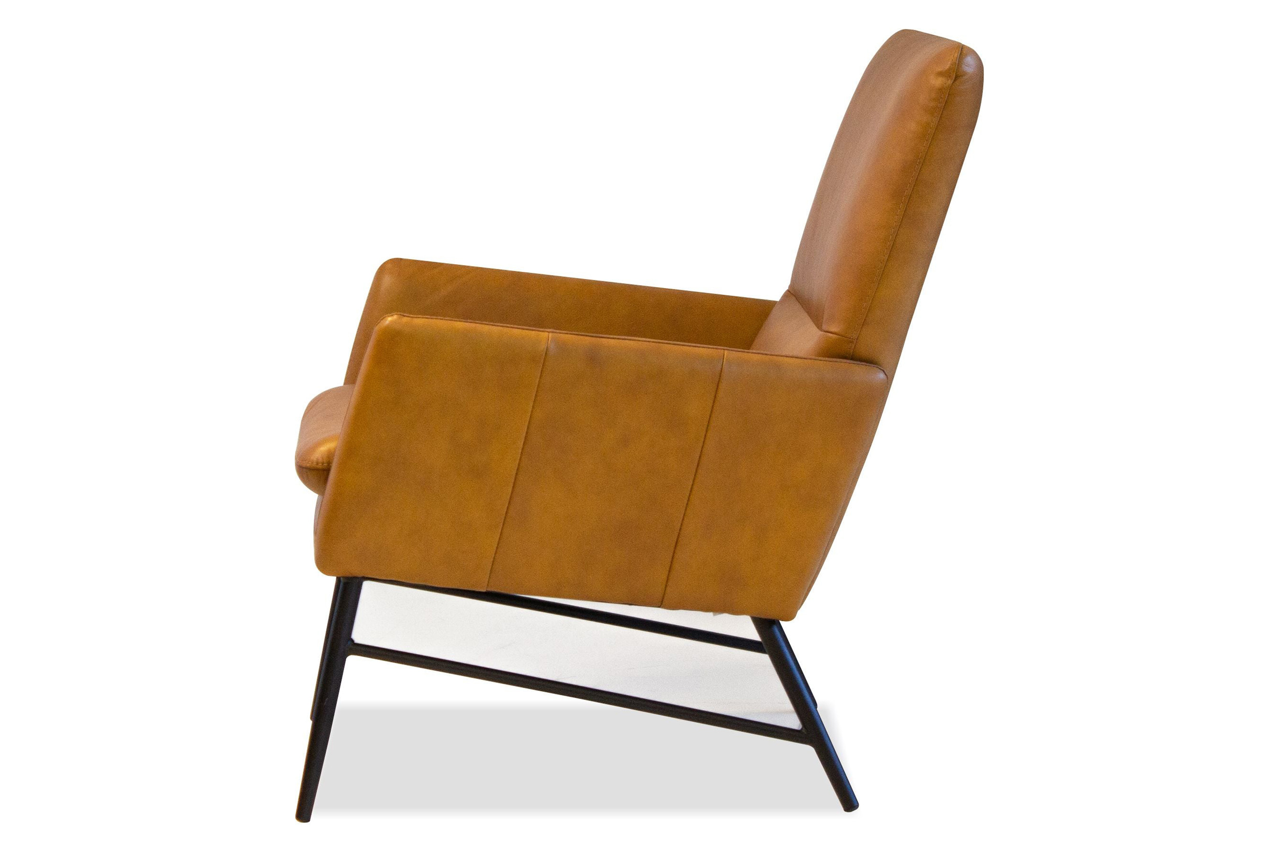 Mobital™ Morisson Square Arms Lounge Chair - Whiskey, Leather