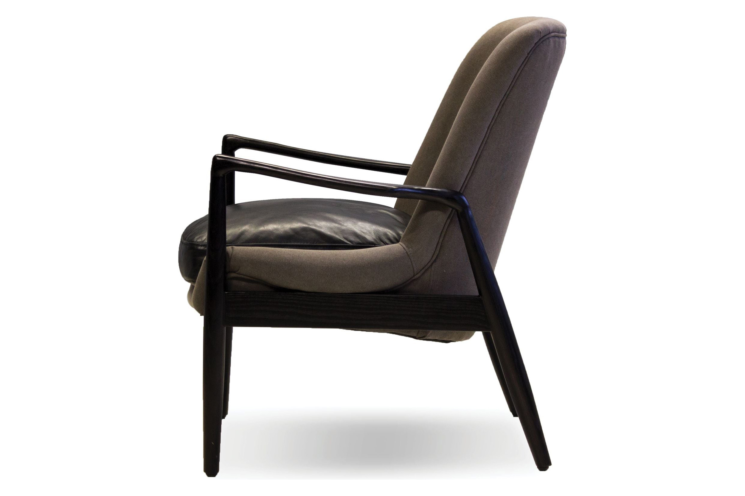 Mobital™ Reynolds Square Arms Lounge Chair - Gray/Black, Leather