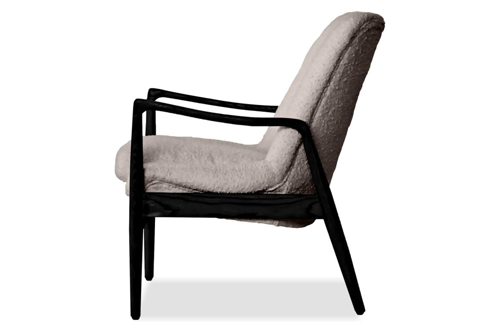 Mobital™ Reynolds Square Arms Lounge Chair - Smoke Boucle, Leather