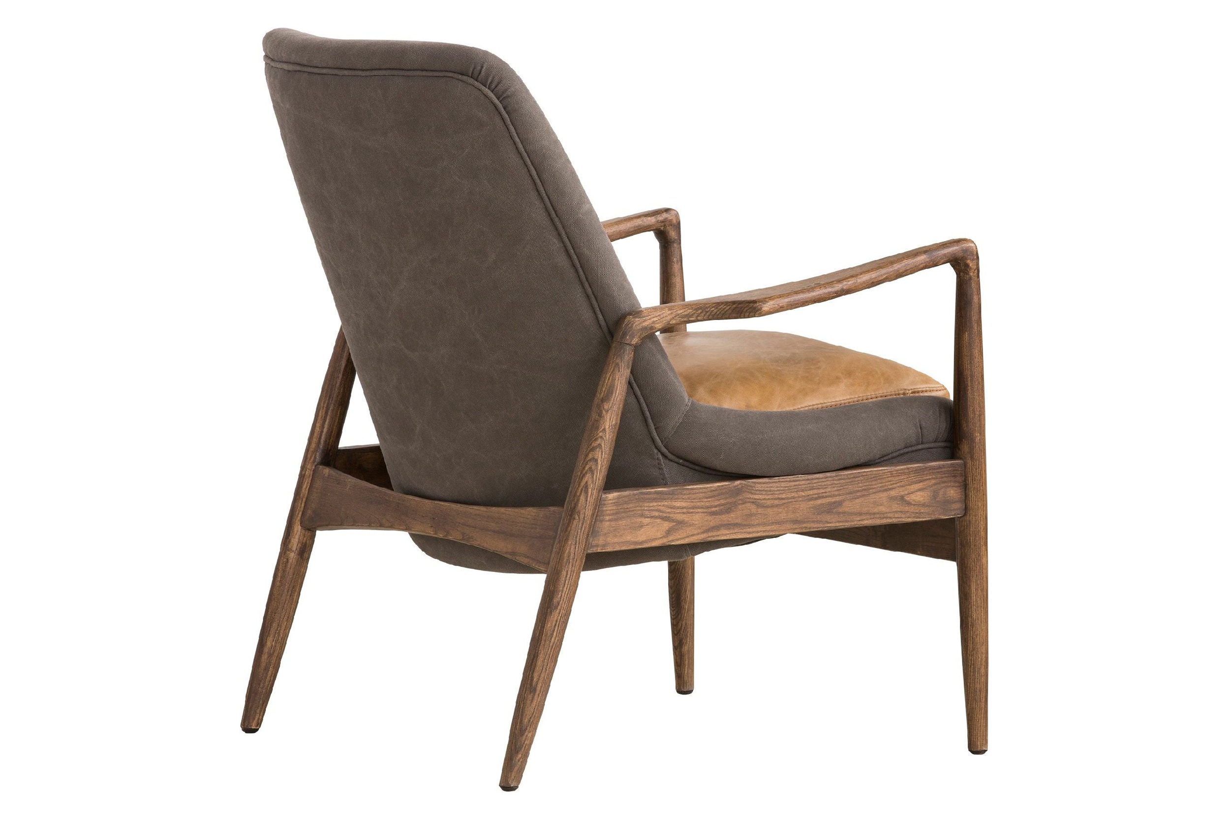 Mobital Reynolds Square Arms Lounge Chair - Gray, Leather