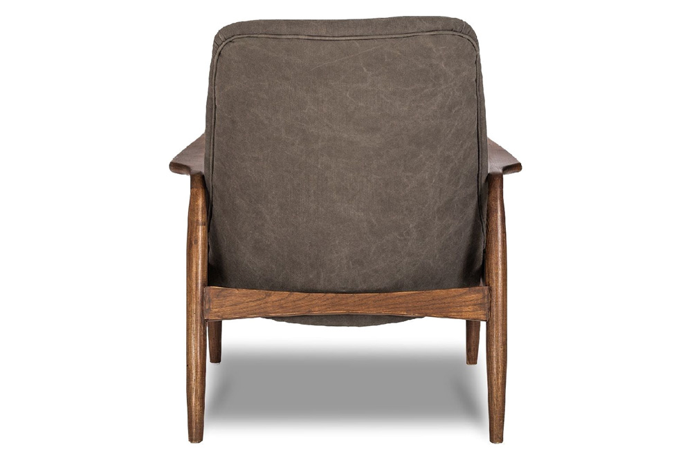 Mobital Reynolds Square Arms Lounge Chair - Gray, Leather