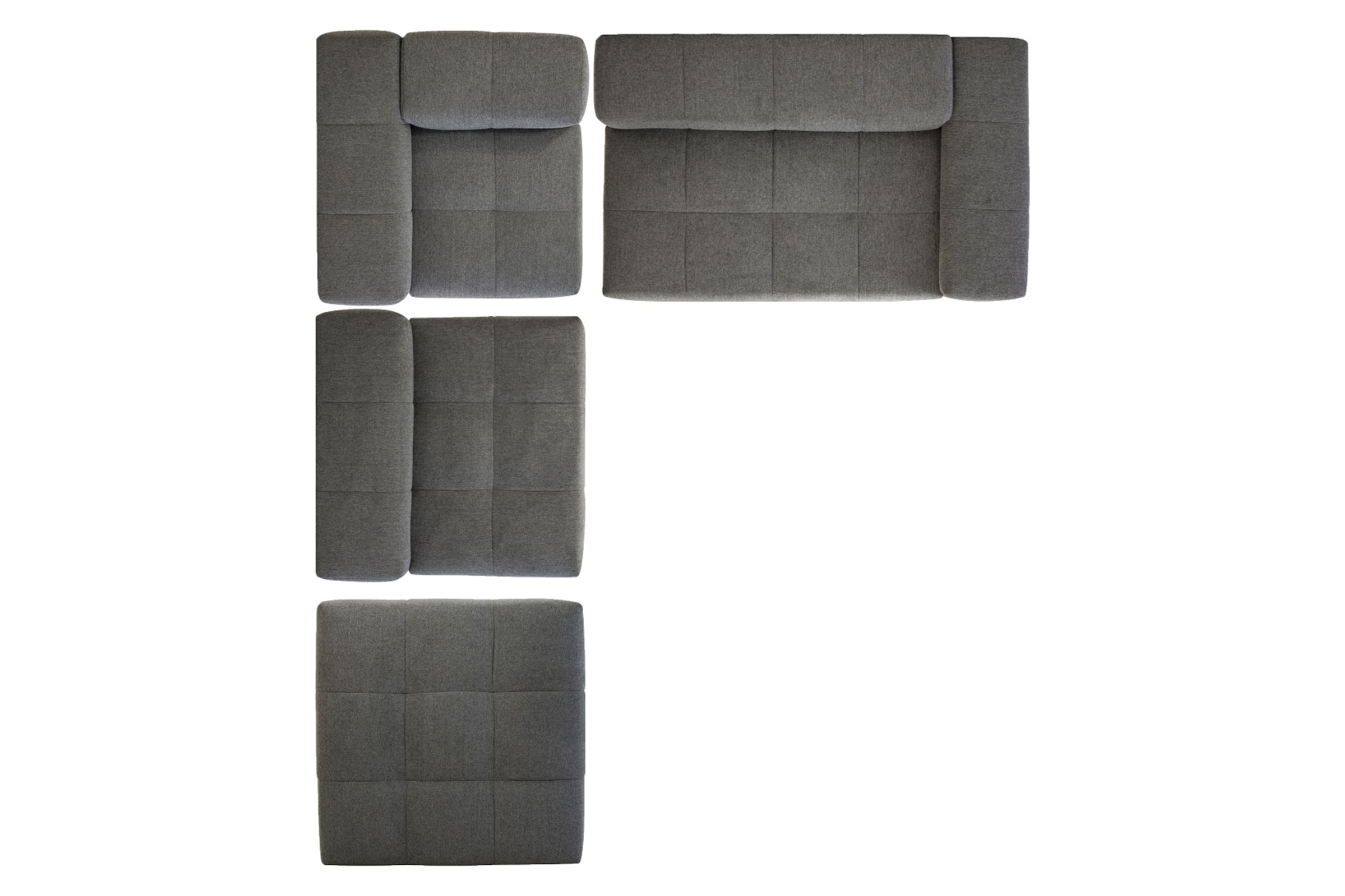 Mobital - Mallow Sectional Extension Chair in Grey Chenille, Fabric