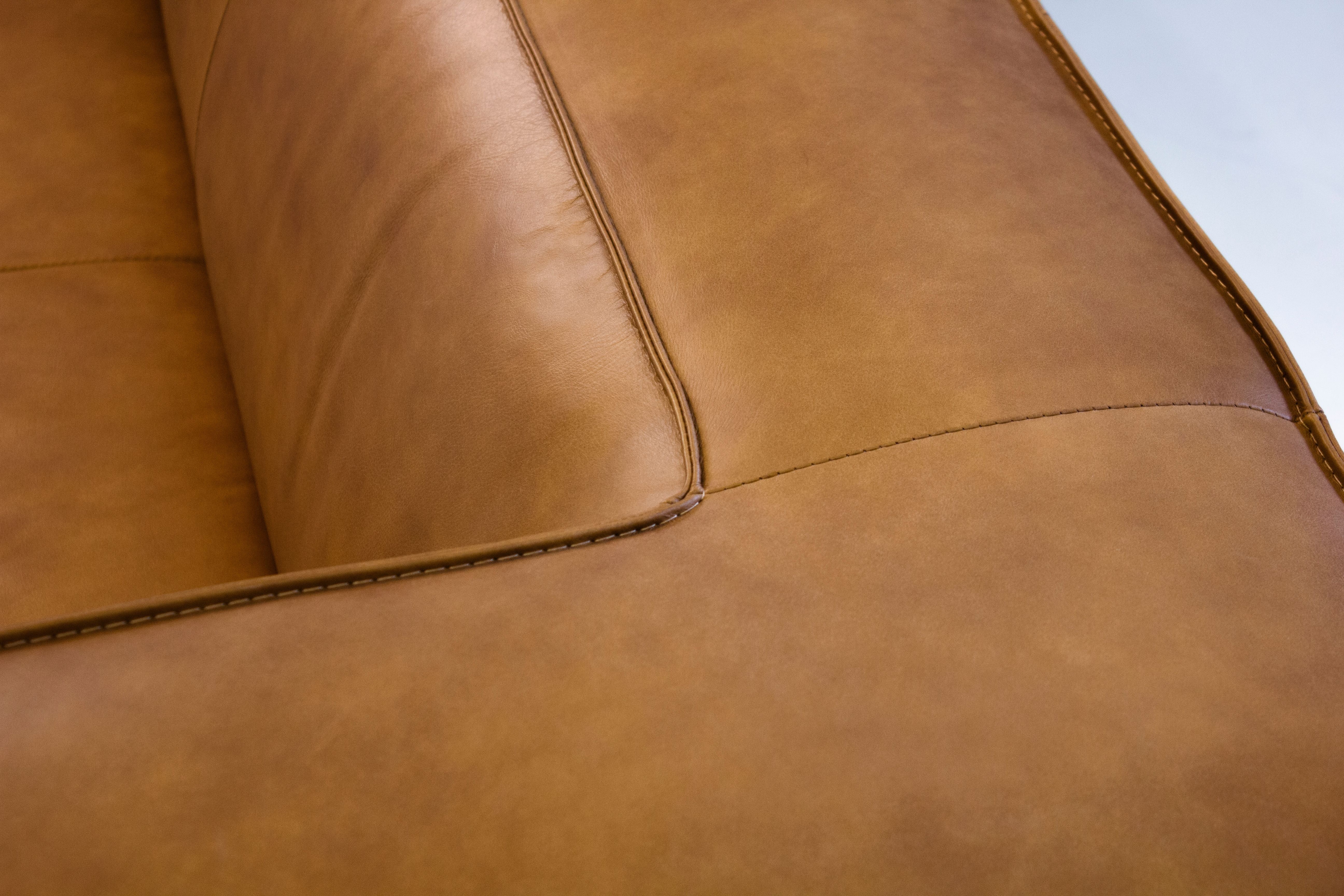 Mobital - Brixton Stationary Sofa in Whiskey, Leather