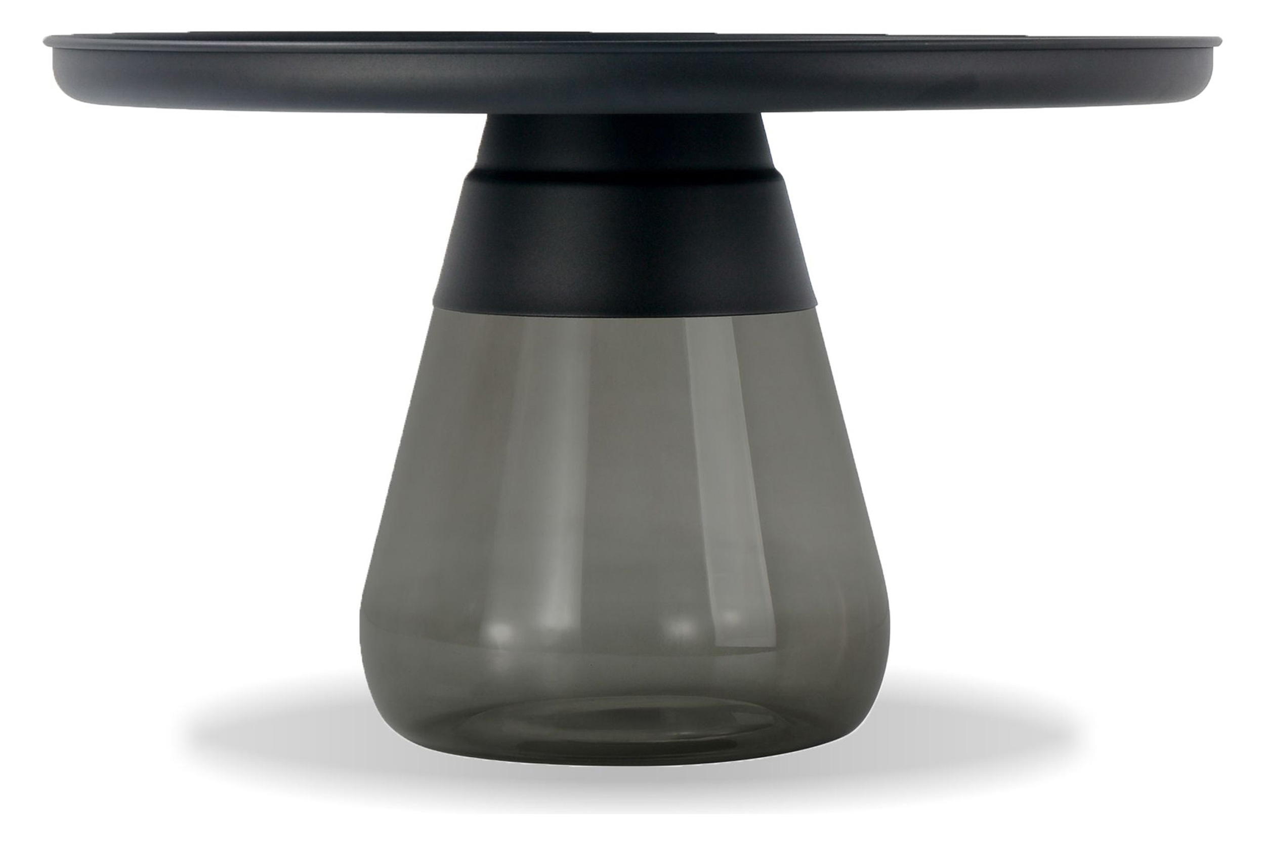 Mobital Duverre Round Coffee Table - Matte Black, Metal/Glass