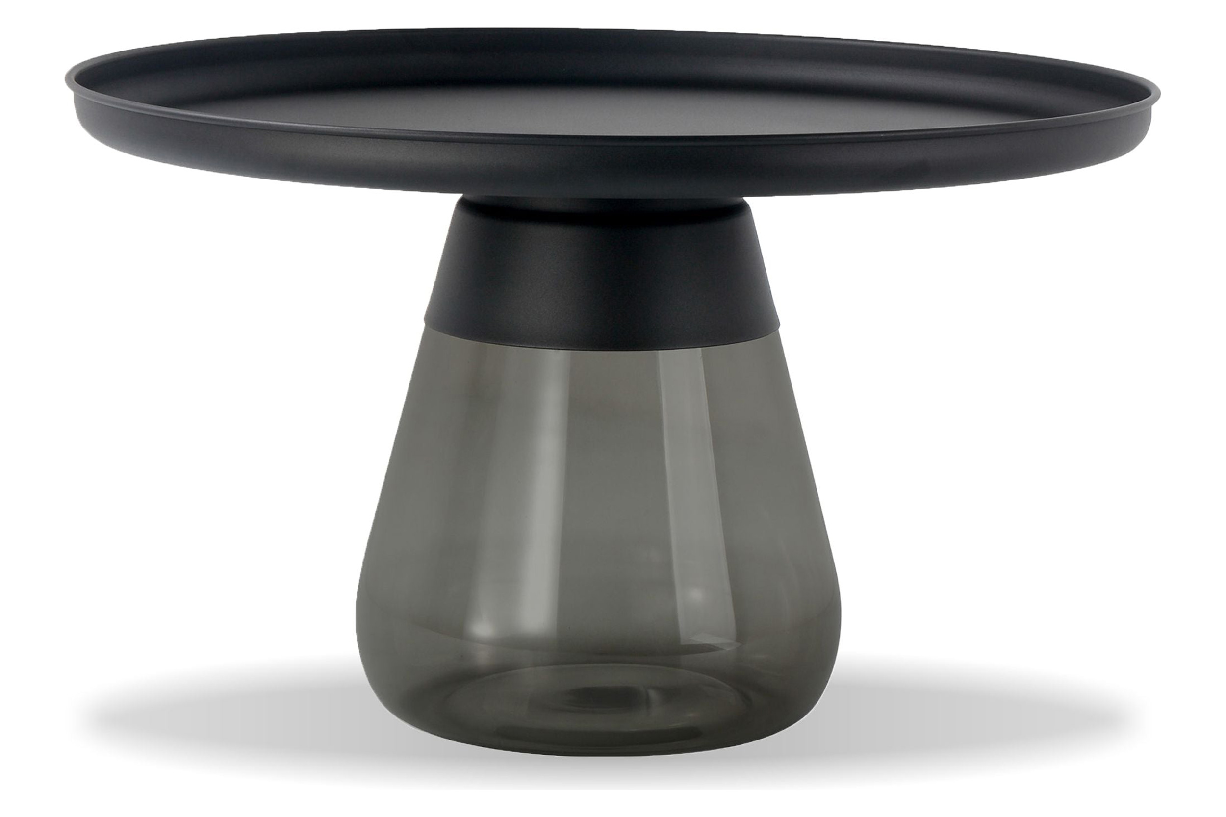 Mobital Duverre Round Coffee Table - Matte Black, Metal/Glass