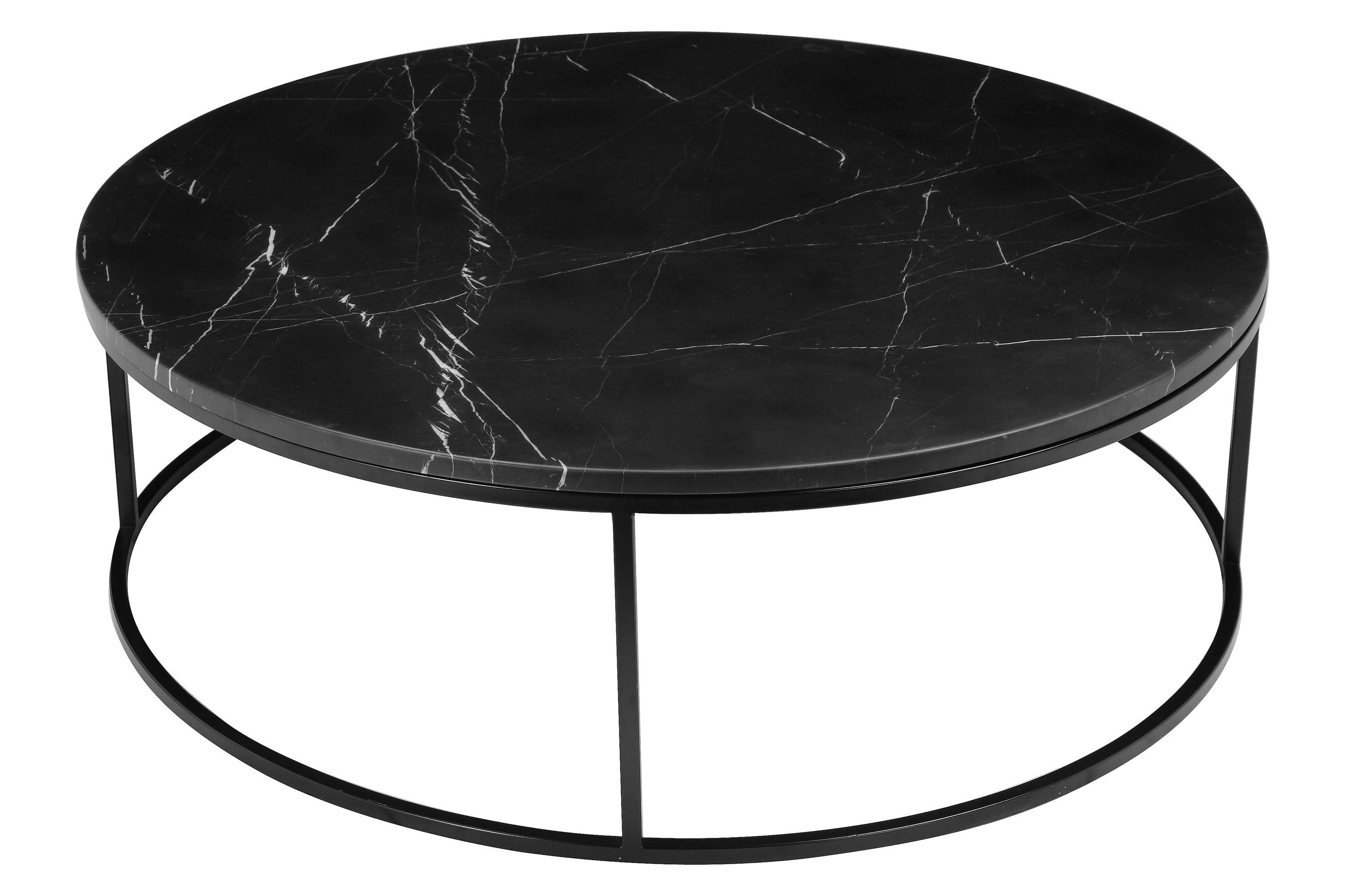 Mobital Onix Round Coffee Table - Black Marquina Marble