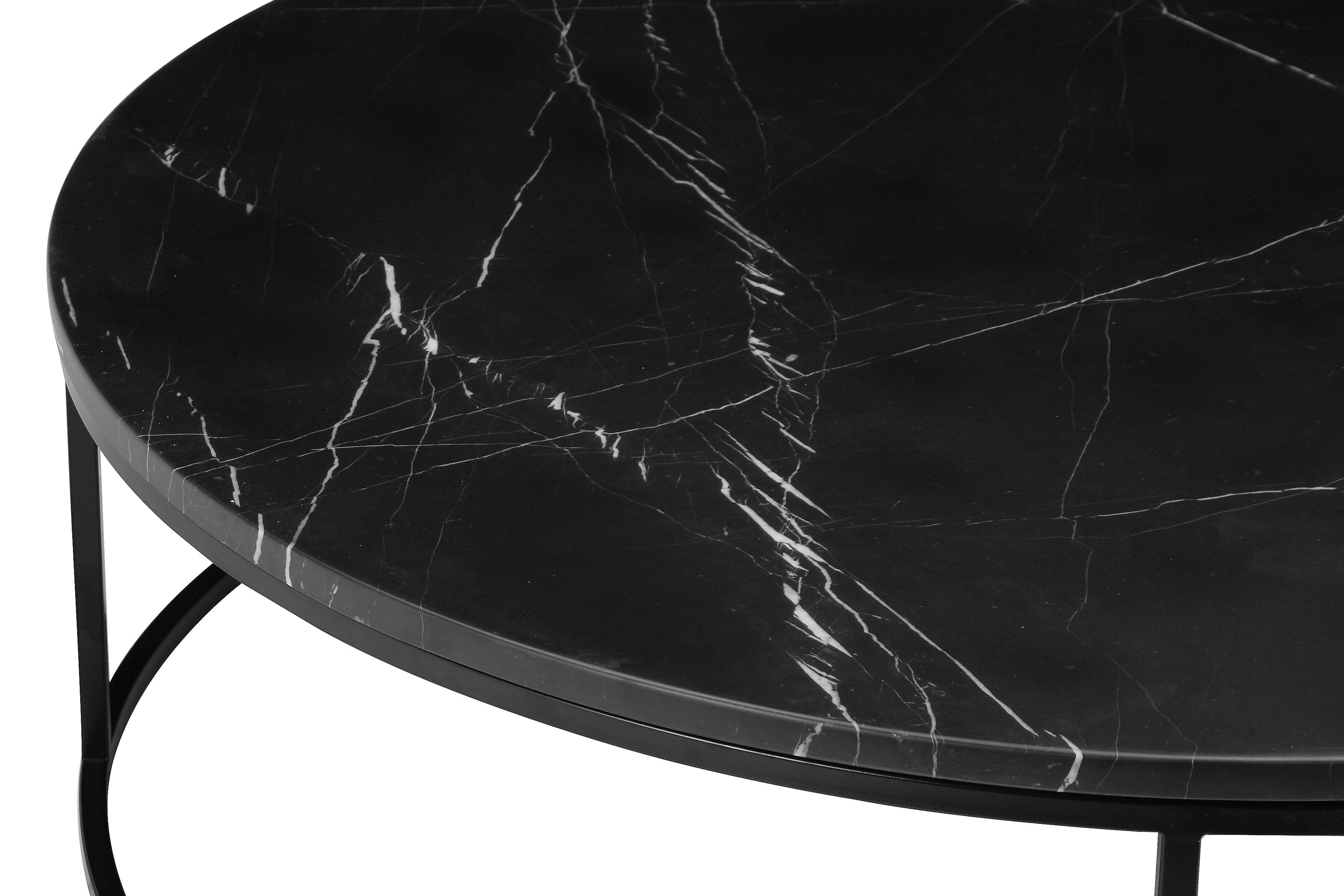 Mobital Onix Round Coffee Table - Black Marquina Marble