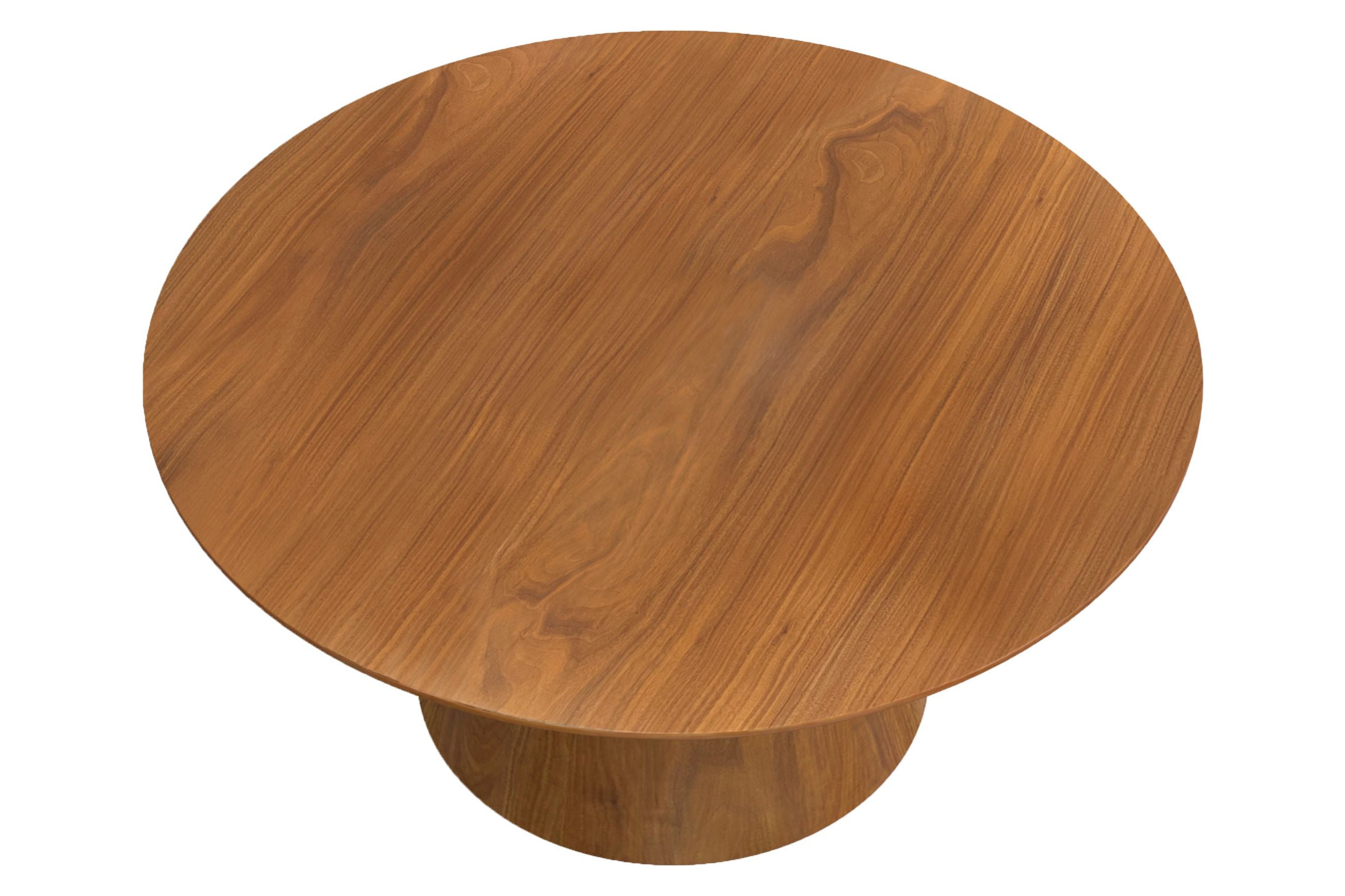 Mobital Tower Round Coffee Table - Natural Walnut