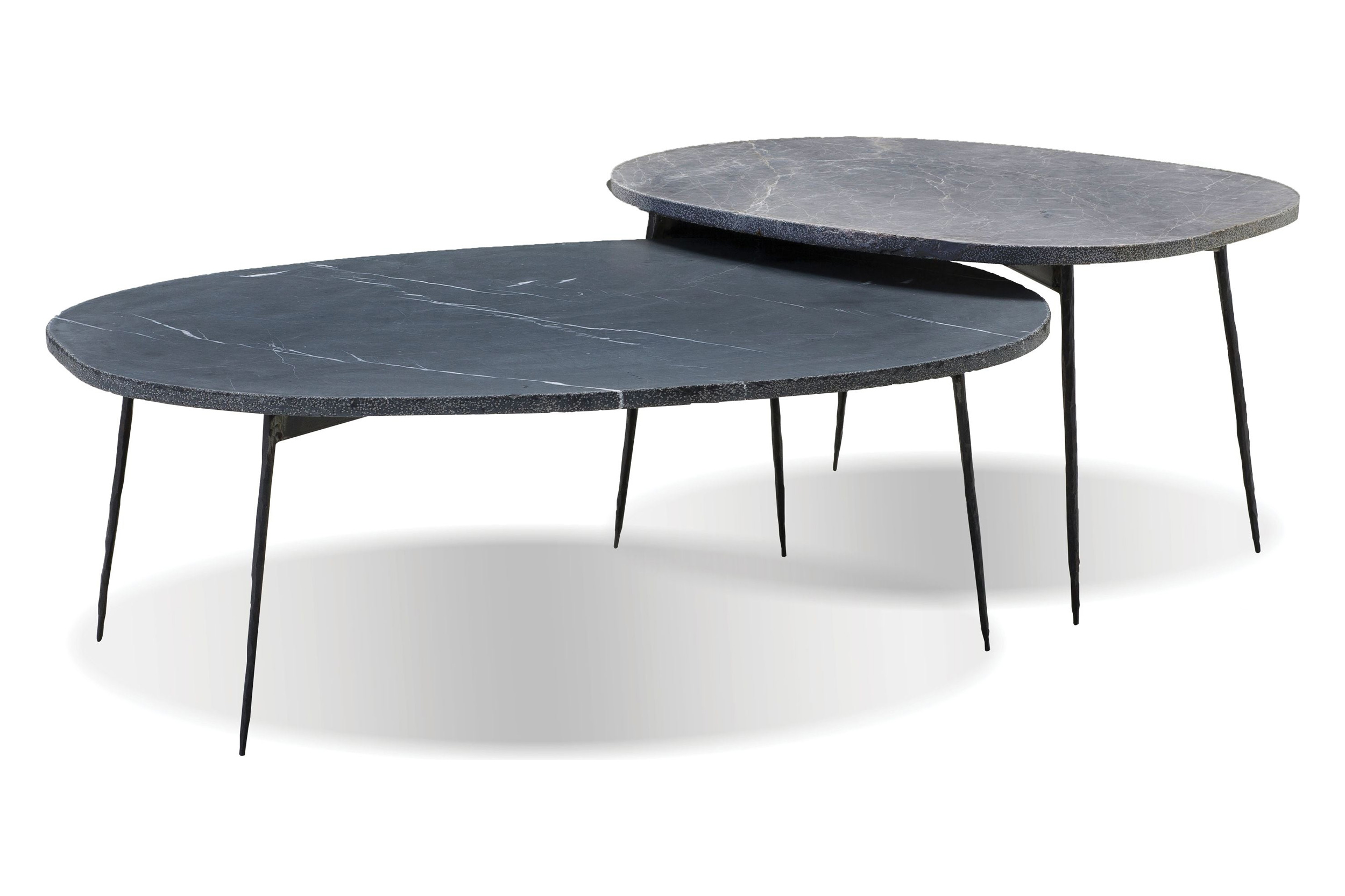 Mobital Tuk Tuk Oval Large Coffee Table - Silver Gray Marble