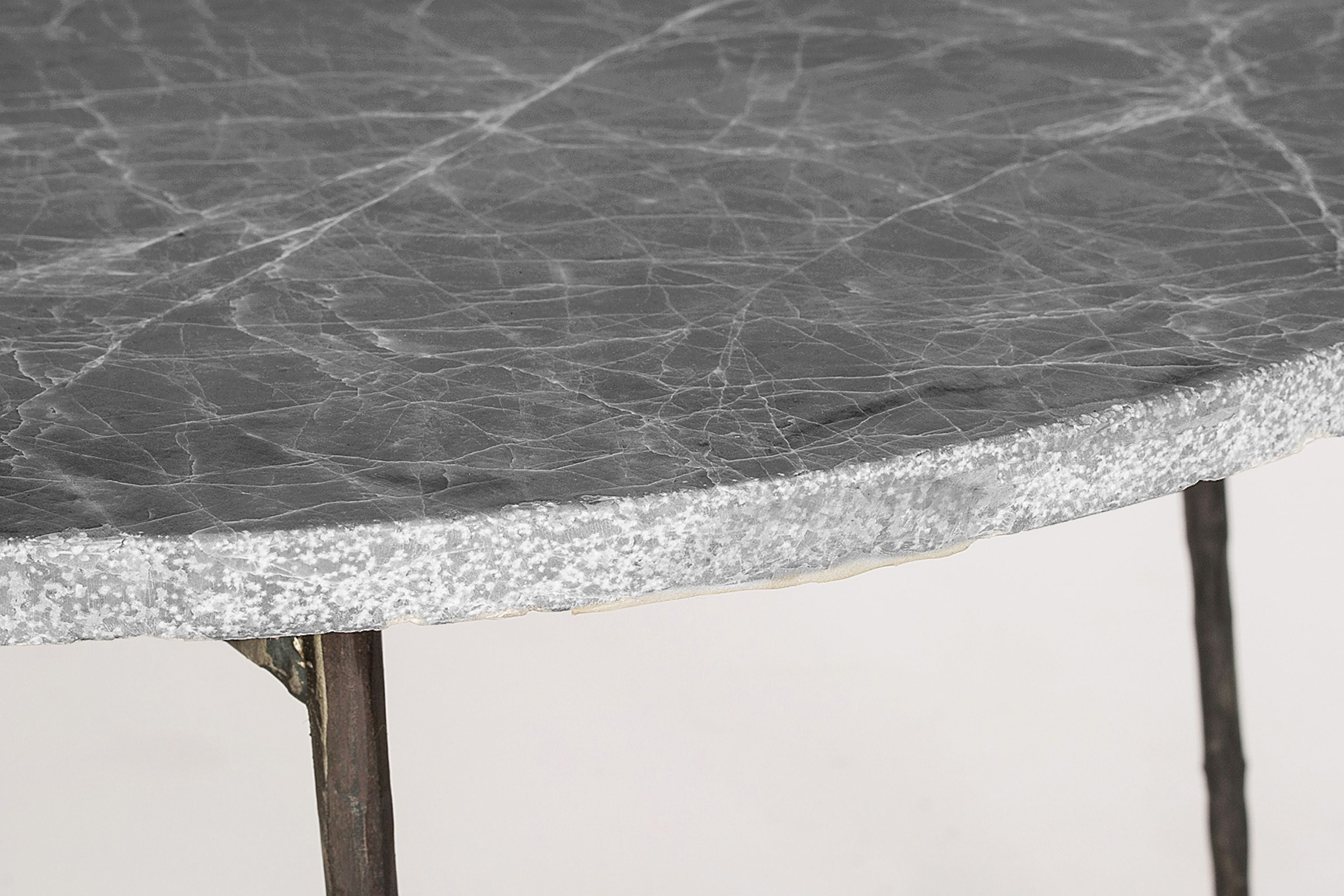 Mobital Tuk Tuk Oval Large Coffee Table - Silver Gray Marble