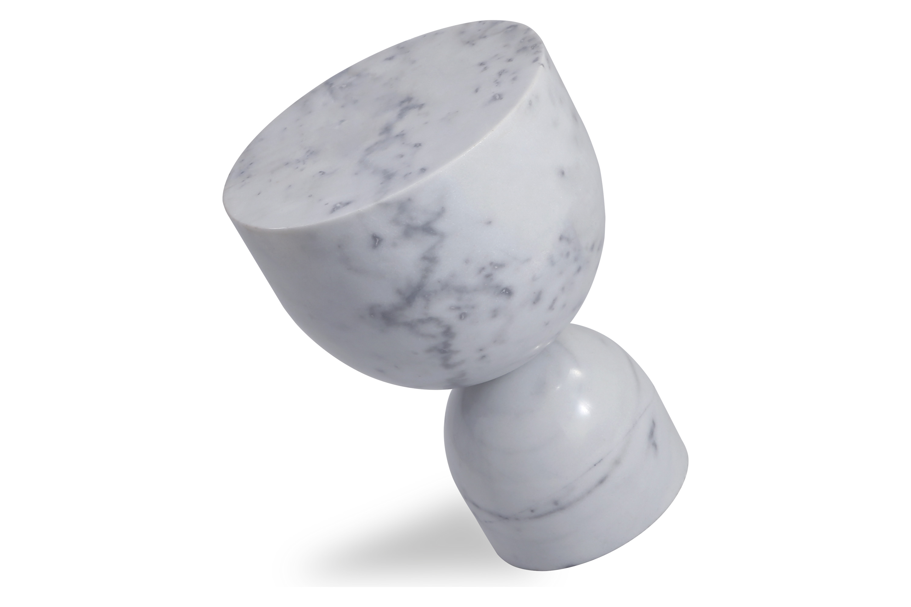 Mobital Apothecary Low End Table - White, Marble