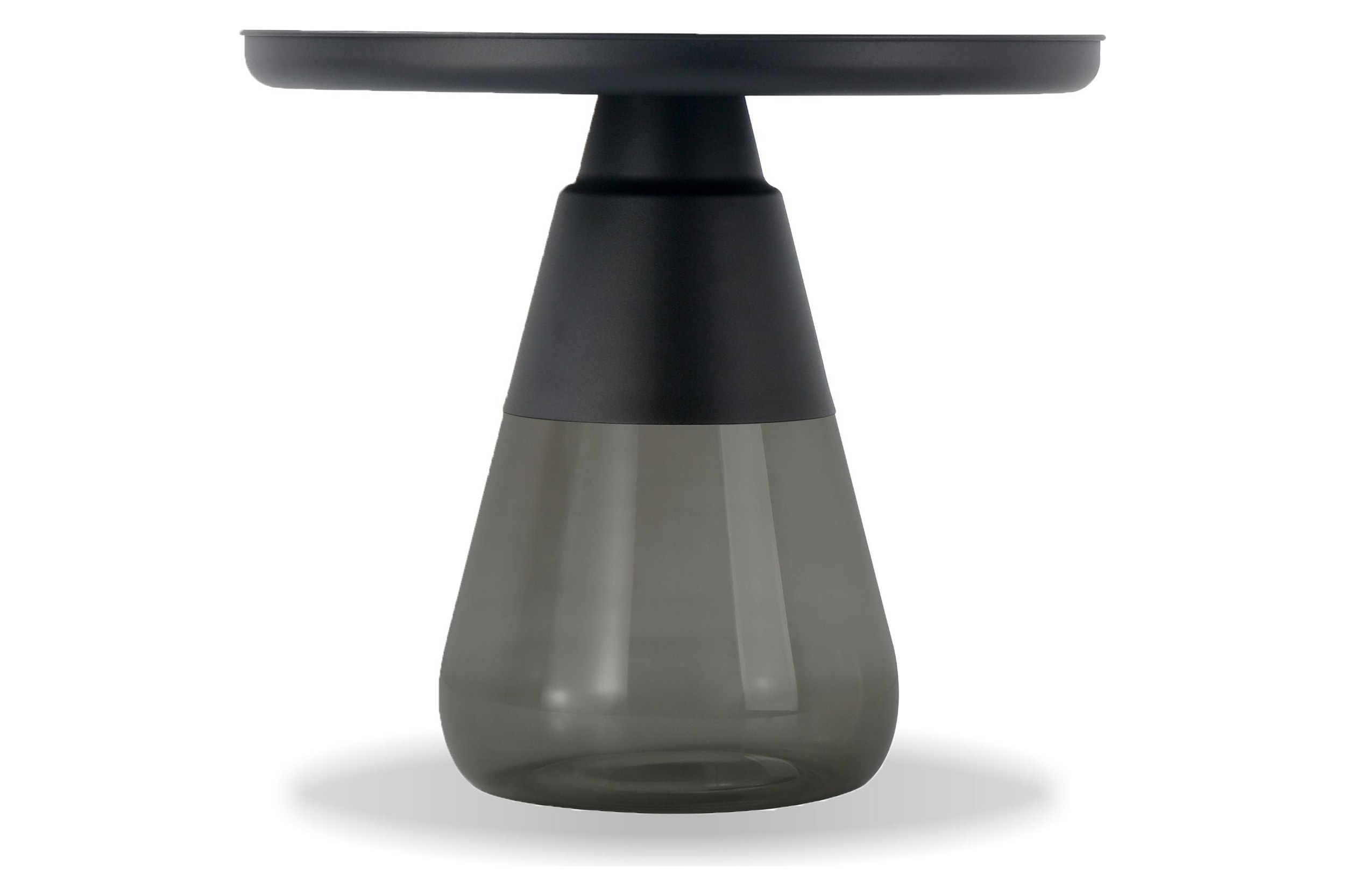 Mobital Duverre End Table - Matte Black, Metal/Glass