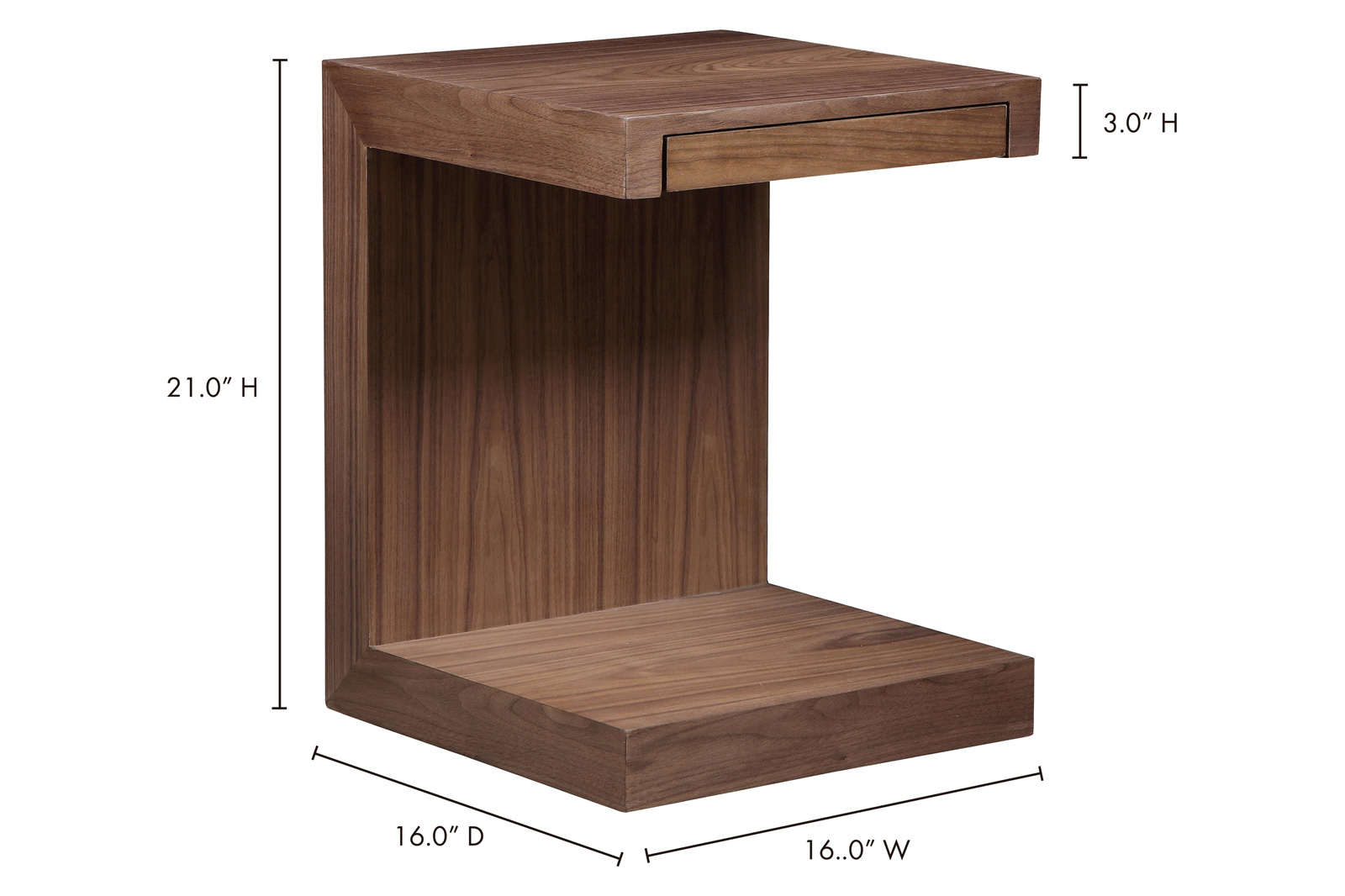 Moe's Zio Side Table - Brown