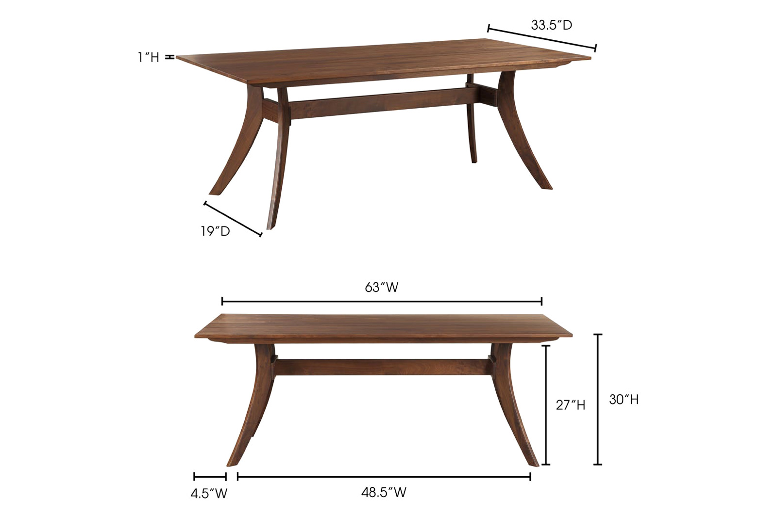 Moe's - Florence Dining Table in Brown