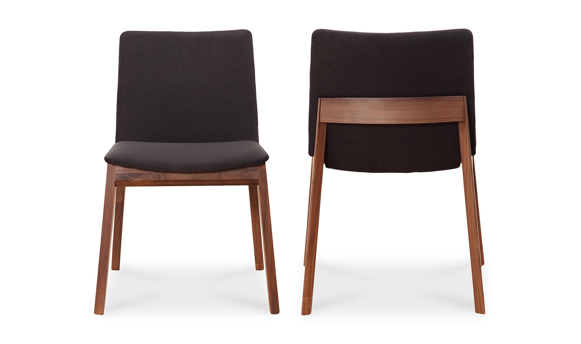 Moe's Deco Mid-Century Modern Dining Chair Set of 2 - Black/Walnut