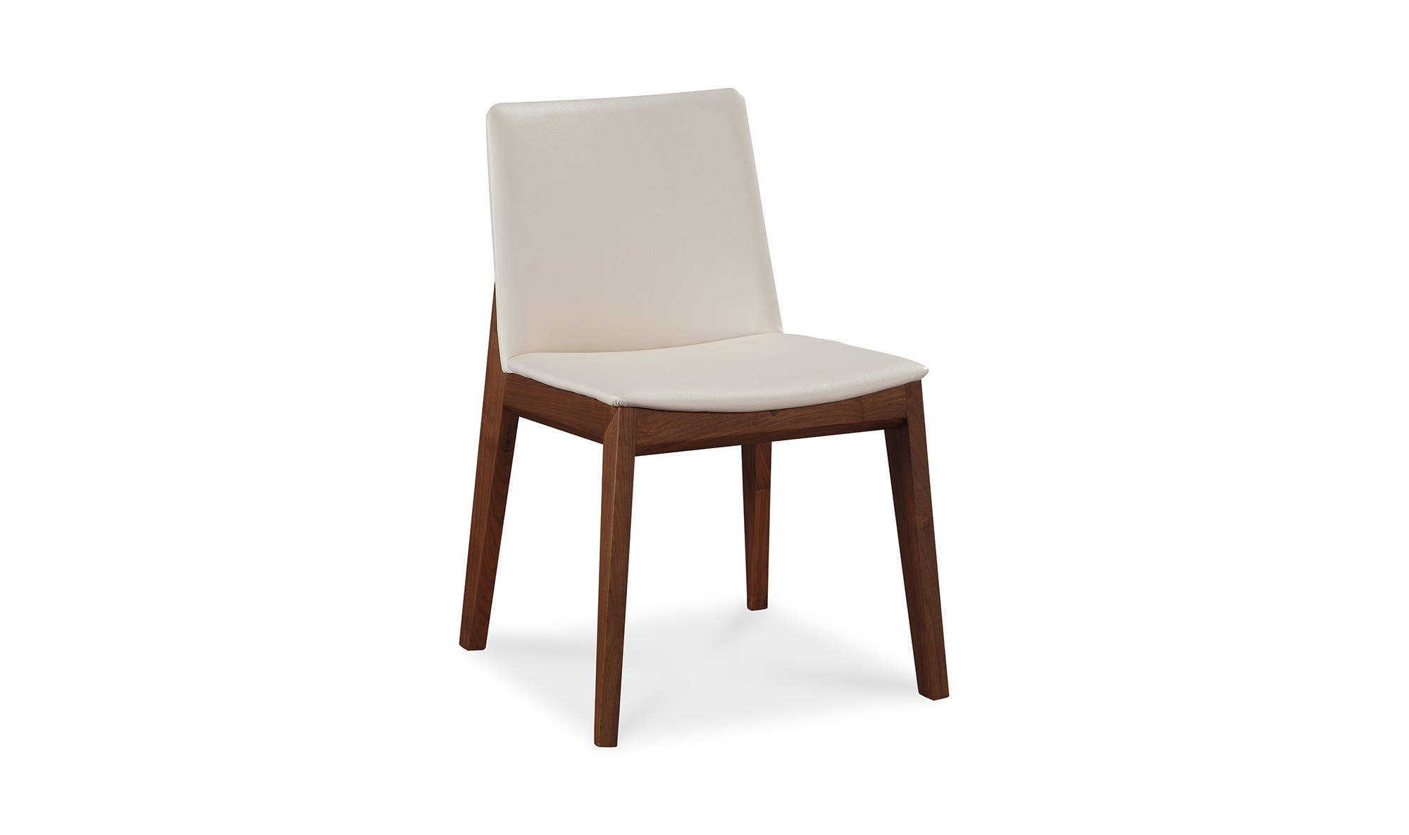 Moe's Deco Mid-Century Modern Dining Chair Set of 2 - Cream White/Walnut