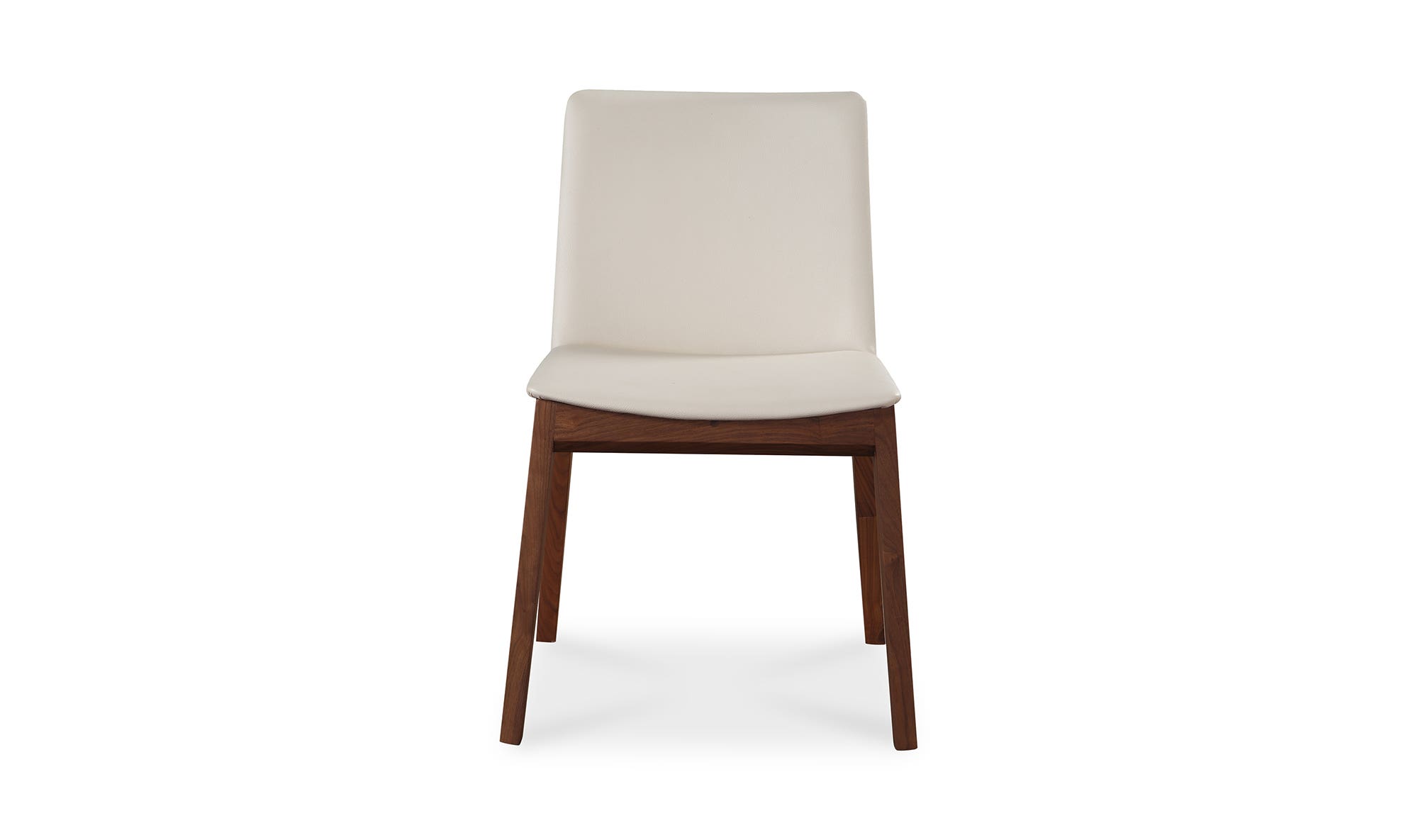 Moe's Deco Mid-Century Modern Dining Chair Set of 2 - Cream White/Walnut