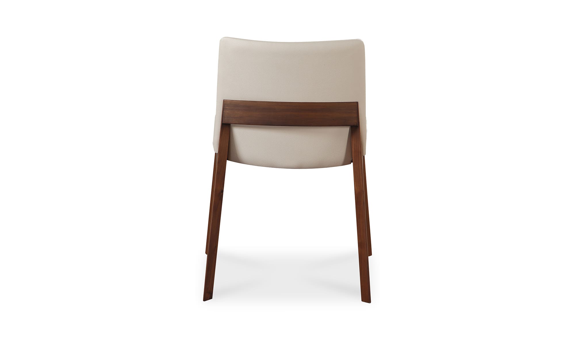 Moe's Deco Mid-Century Modern Dining Chair Set of 2 - Cream White/Walnut