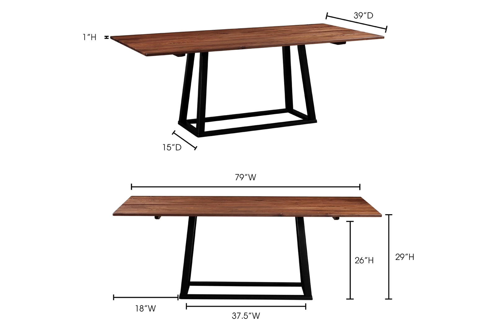 Moe's - Trimesa Dining Table in Brown