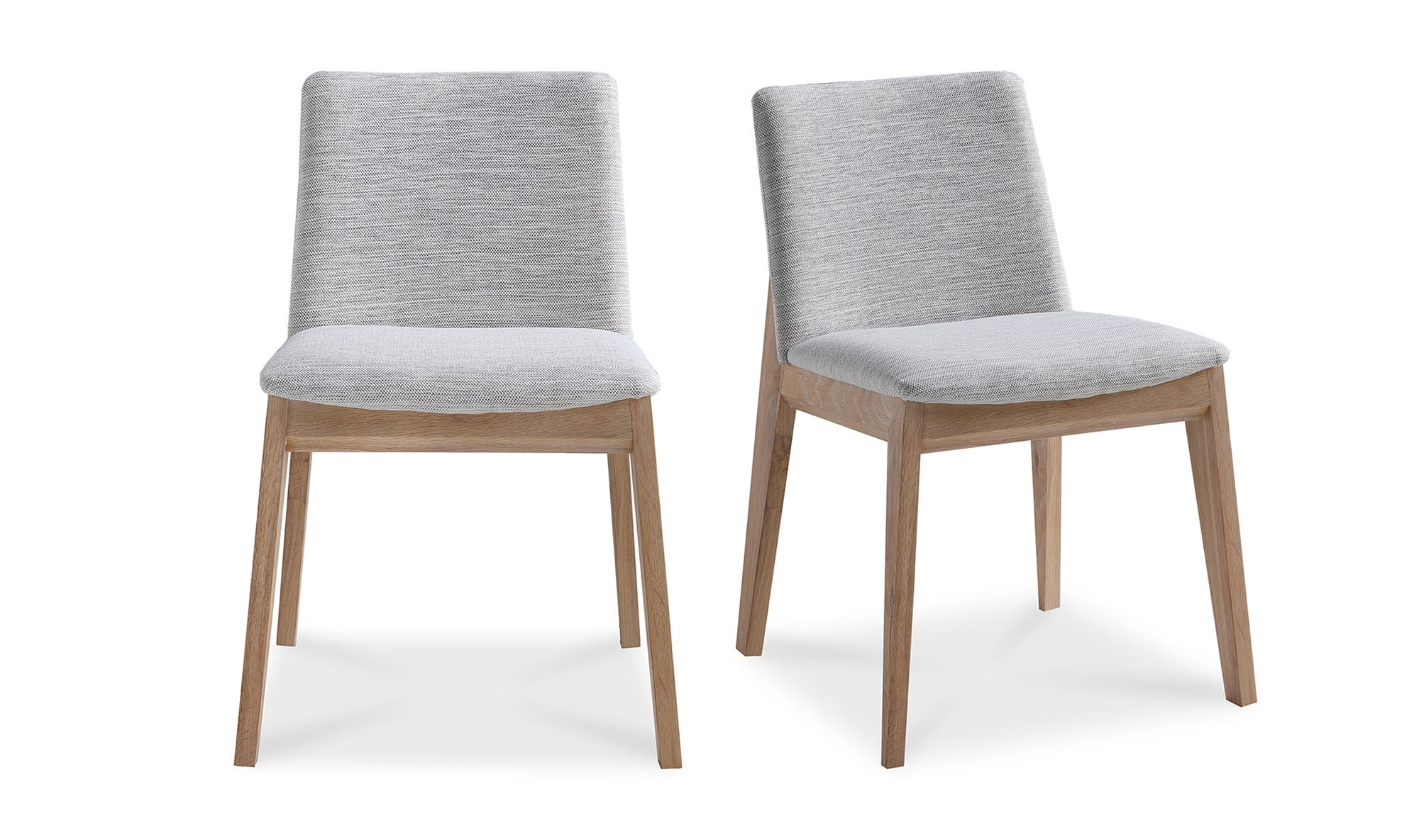 Moe's Deco Mid-Century Modern Dining Chair Set of 2 - Light Gray/Walnut