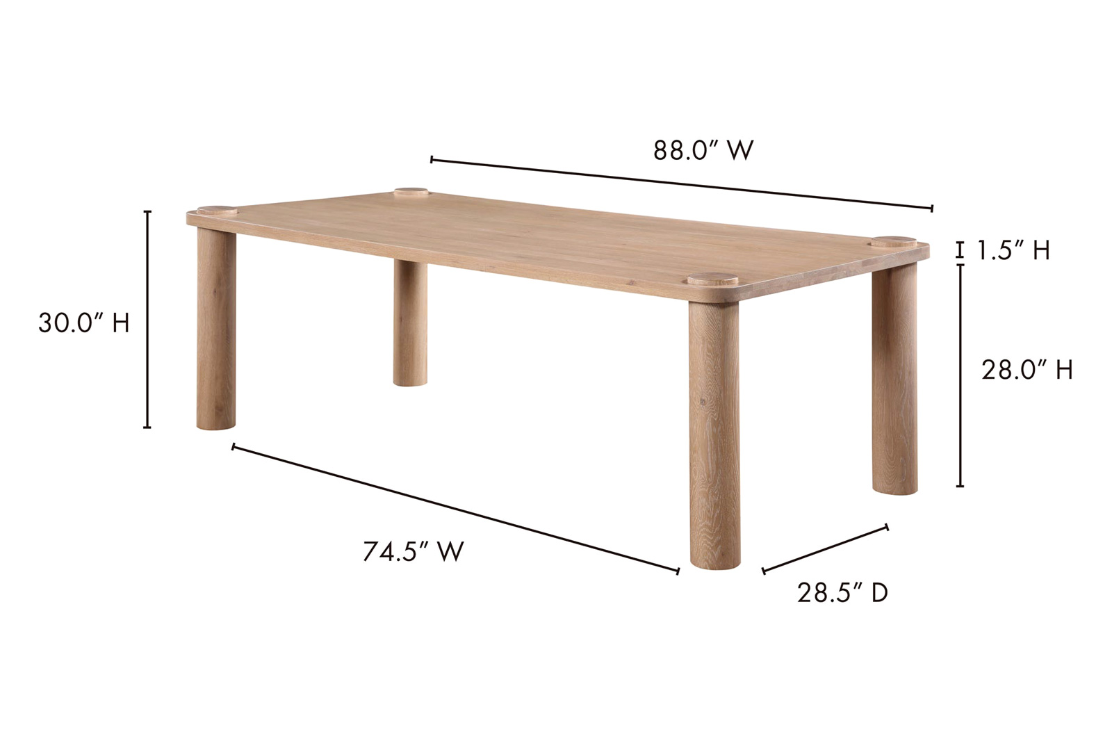 Moe's Century Dining Table - Natural