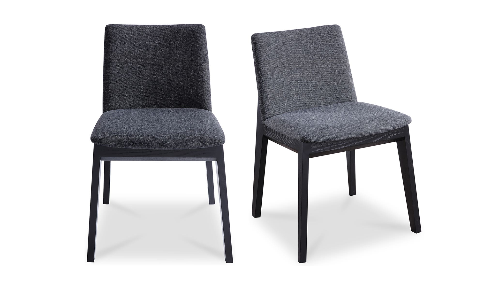 Moe's Deco Mid-Century Modern Dining Chair Set of 2 - Charcoal Gray