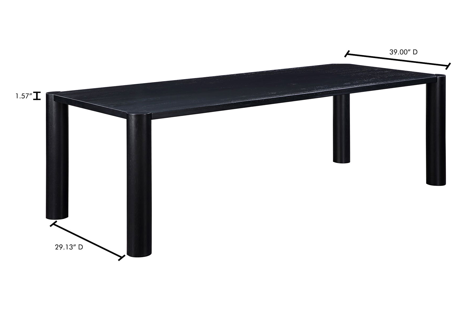 Moe's Post Dining Table - Black, Large