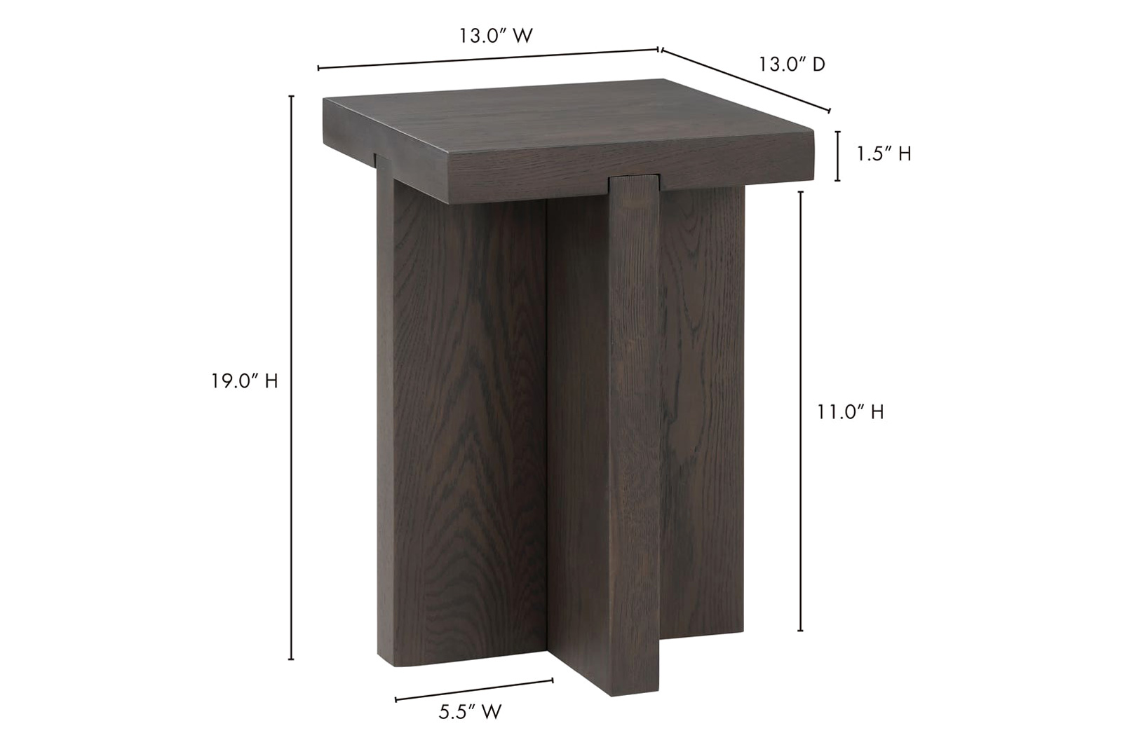 Moe's Folke Side Table - Dark Brown