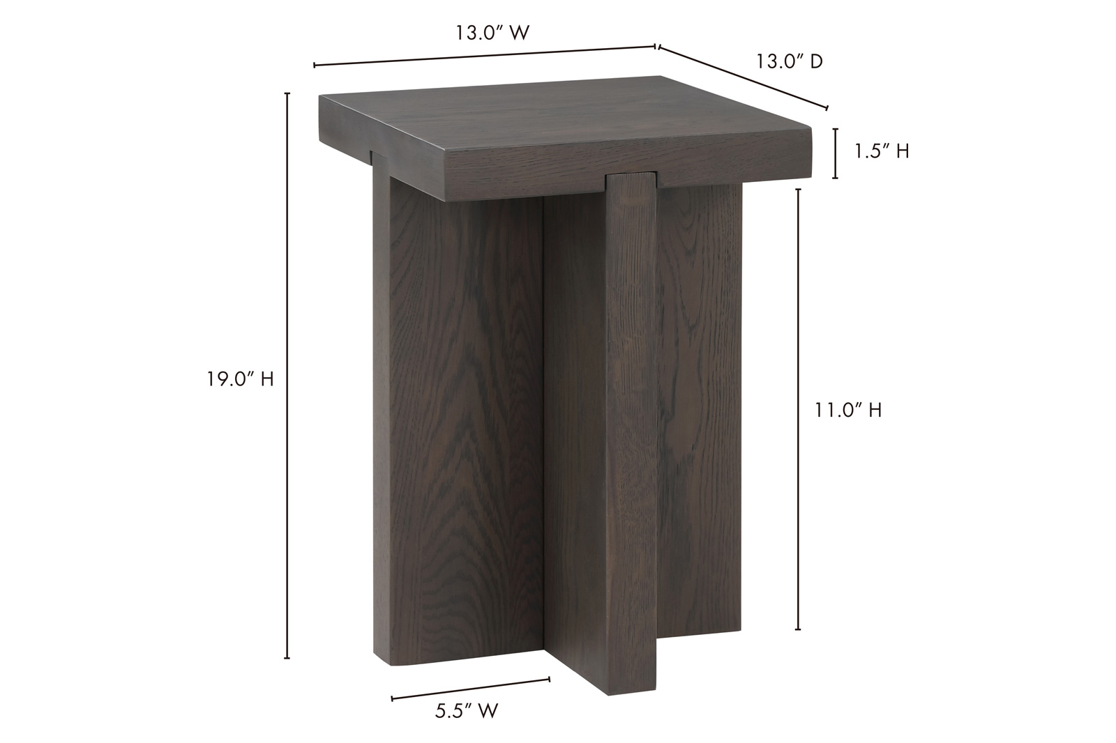 Moe's Folke Side Table - Dark Brown