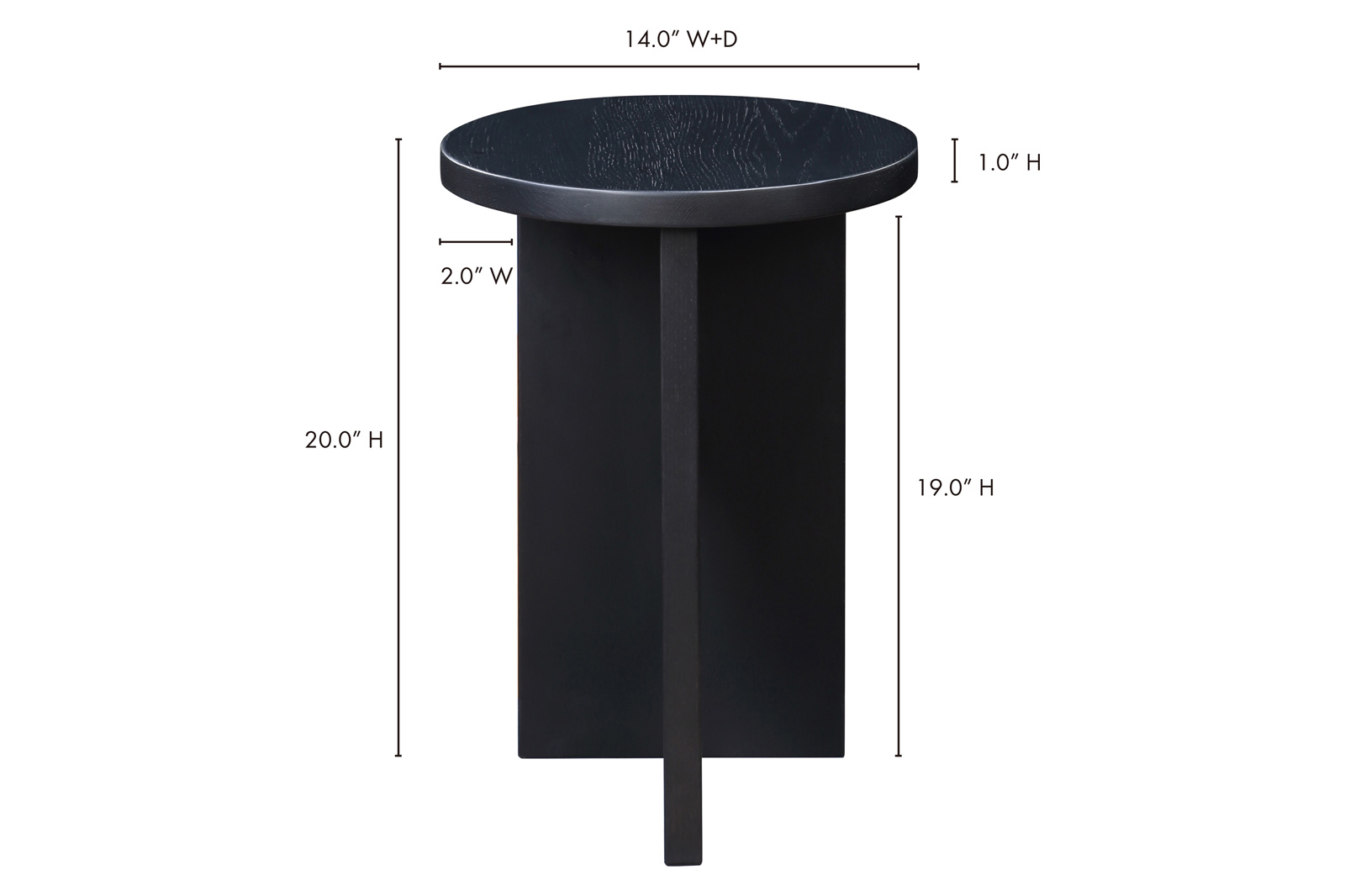 Moe's Grace Accent Table - Black Oak