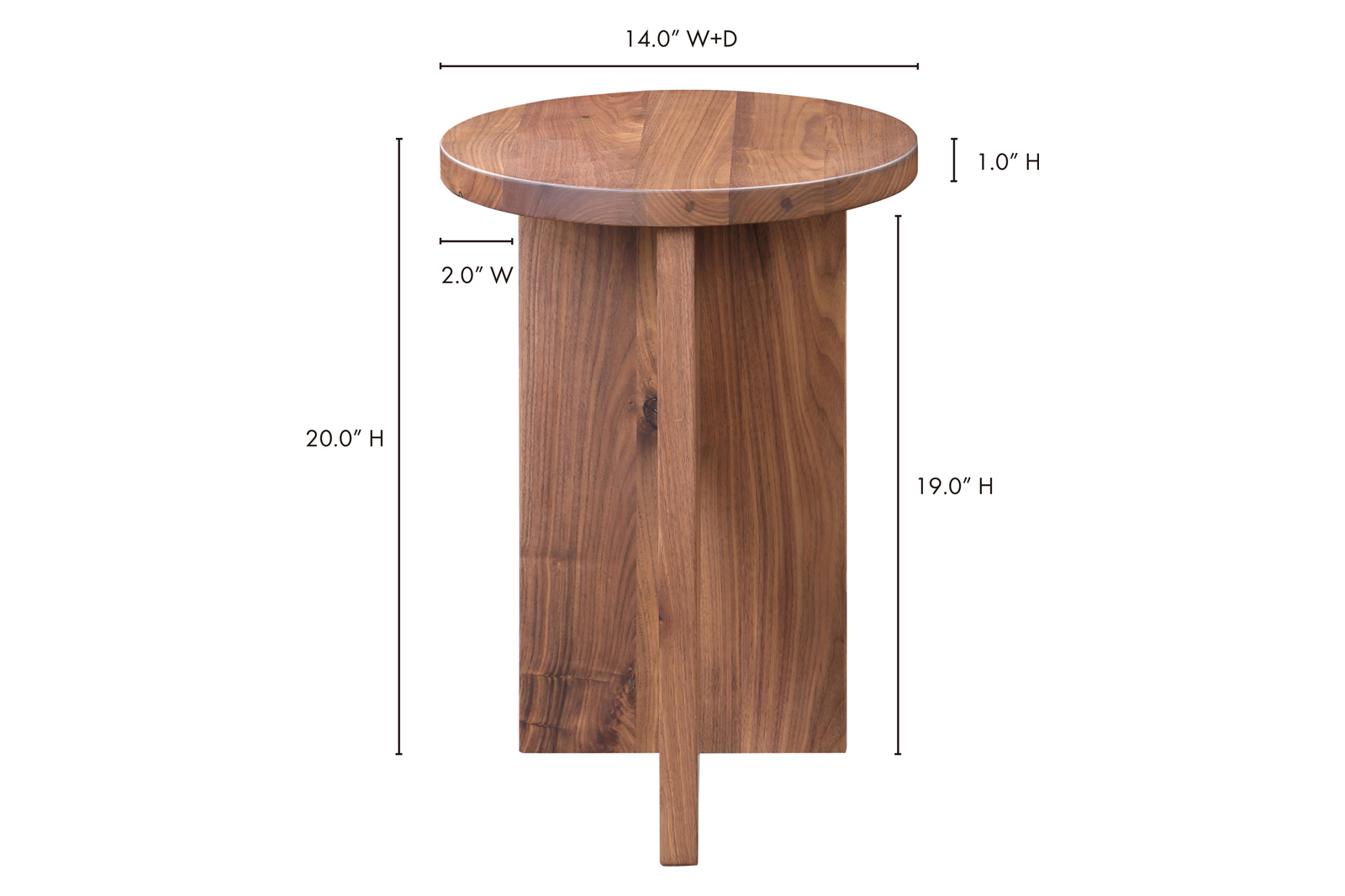 Moe's Grace Accent Table - Brown