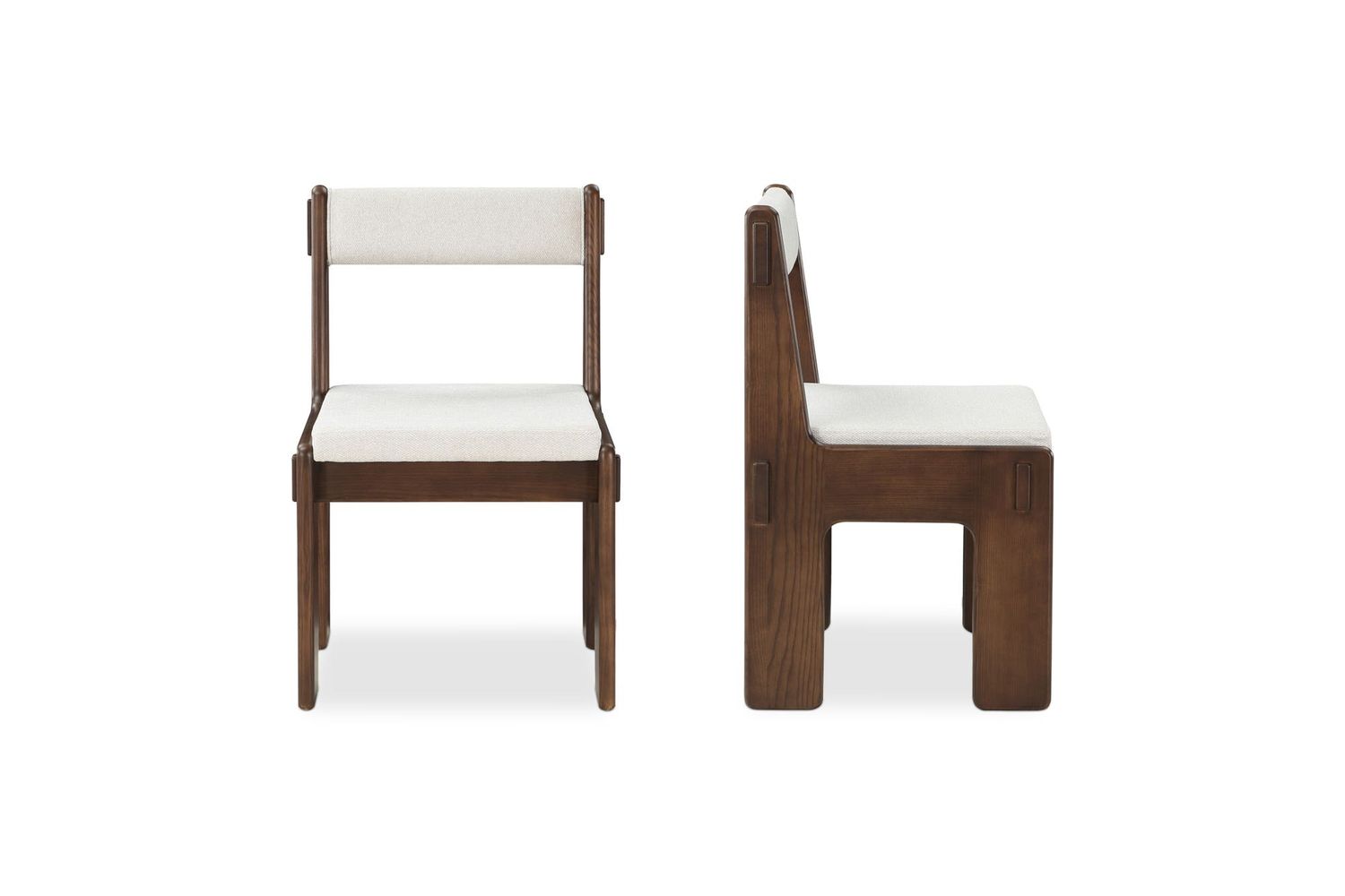 Moe's - Ashby Modern Dining Chair Set of 2 in Walnut Stained Ash