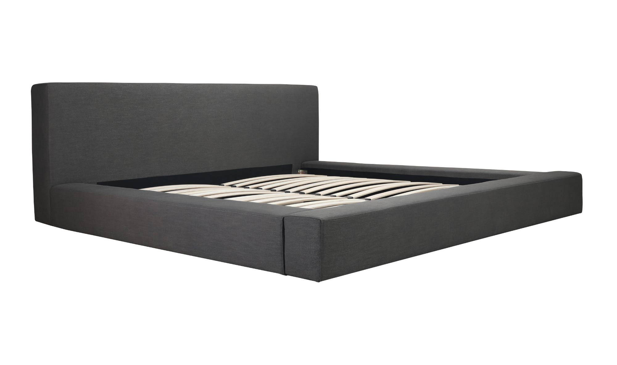 Moe's Selene Modern Upholstered Platform Bed - Dark Sky