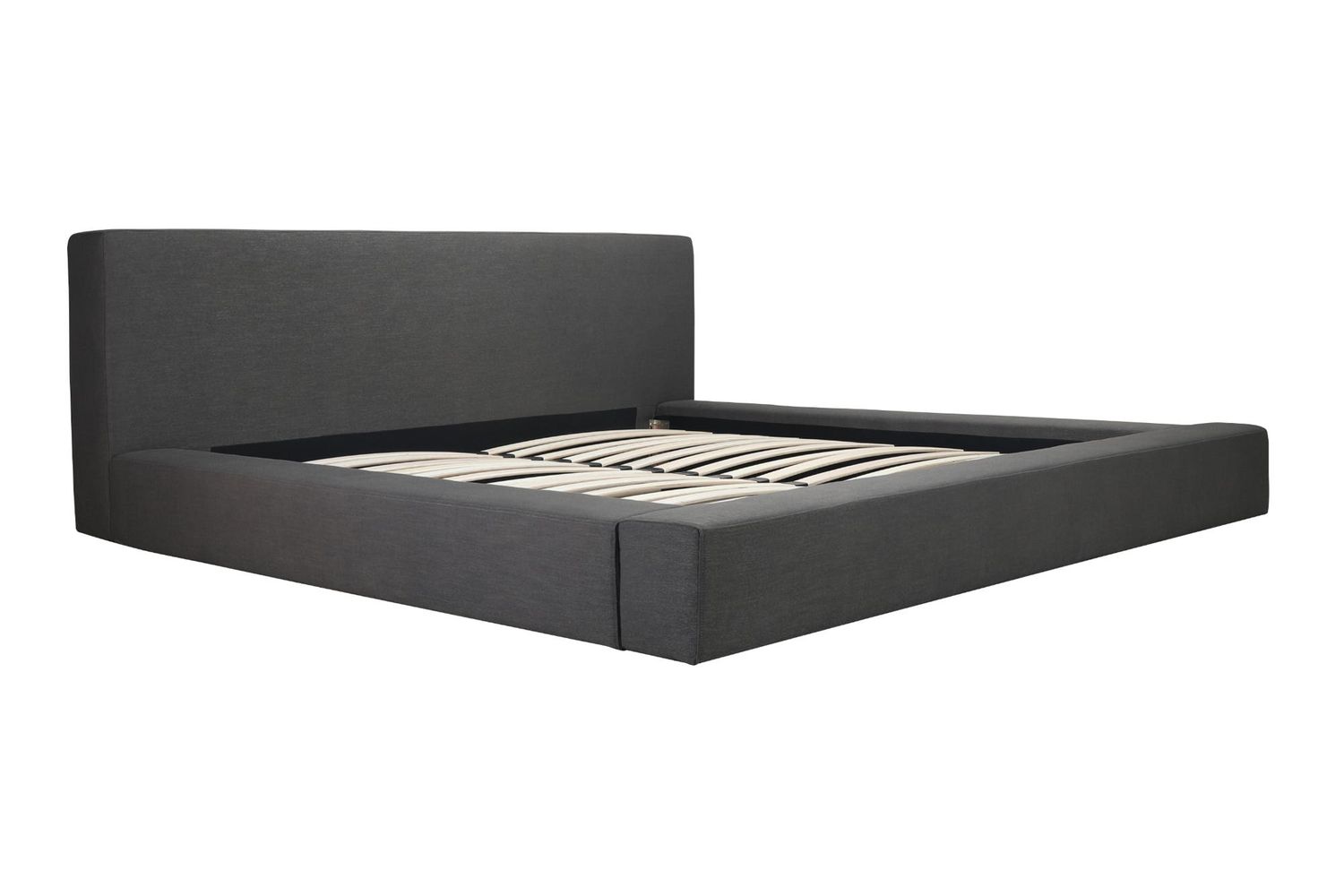 Moe's Selene Modern King Size Upholstered Platform Bed - Dark Sky