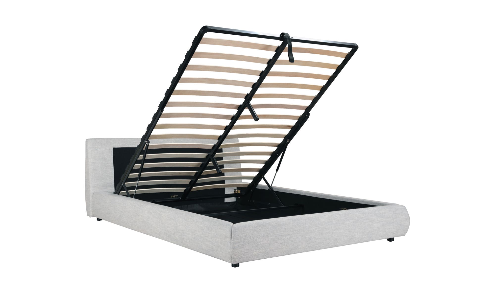 Moe's Seraph Modern King Size Bed with Storage - Stone