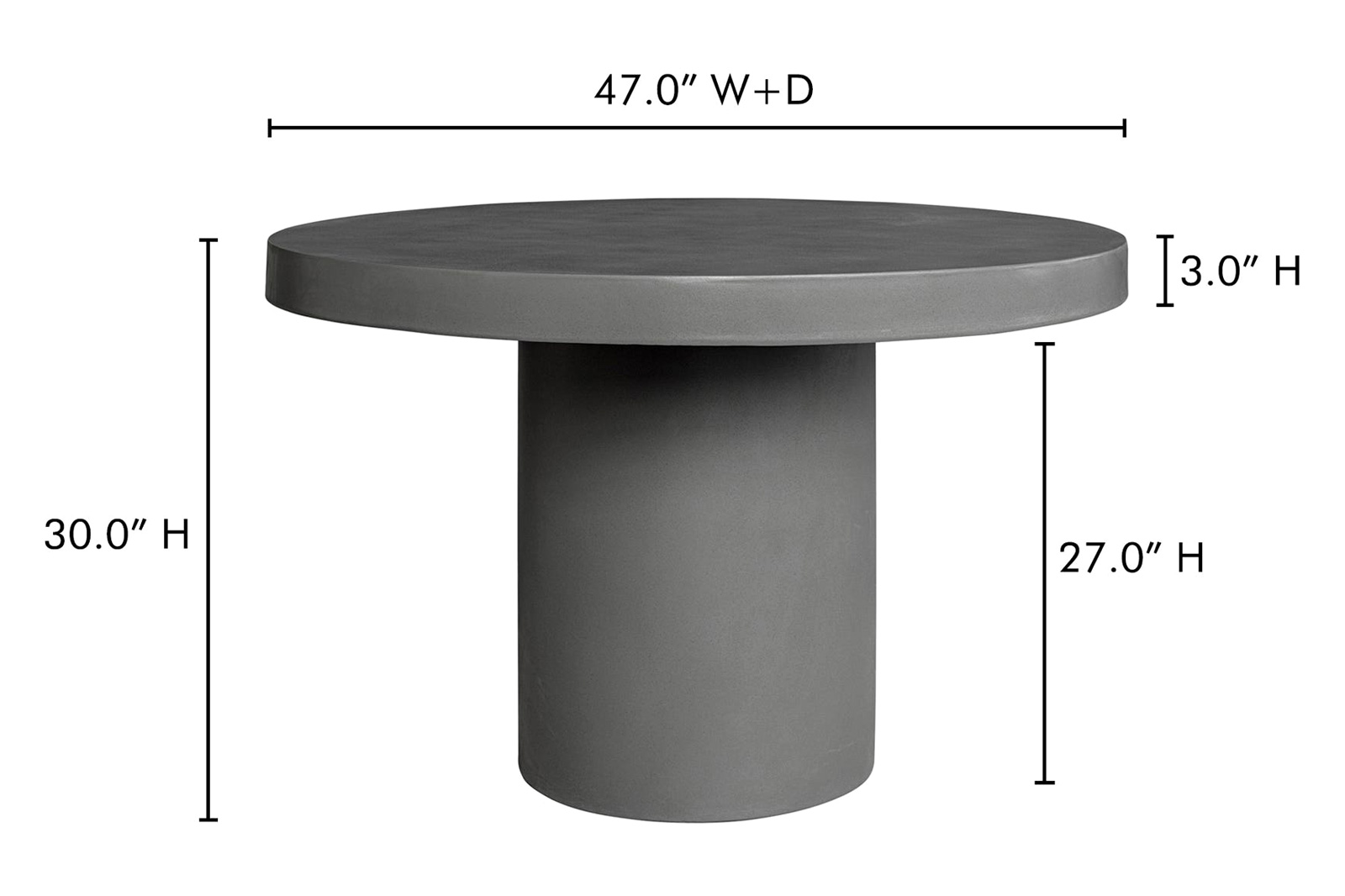 Moe's Cassius Round Outdoor Dining Table - Dark Gray