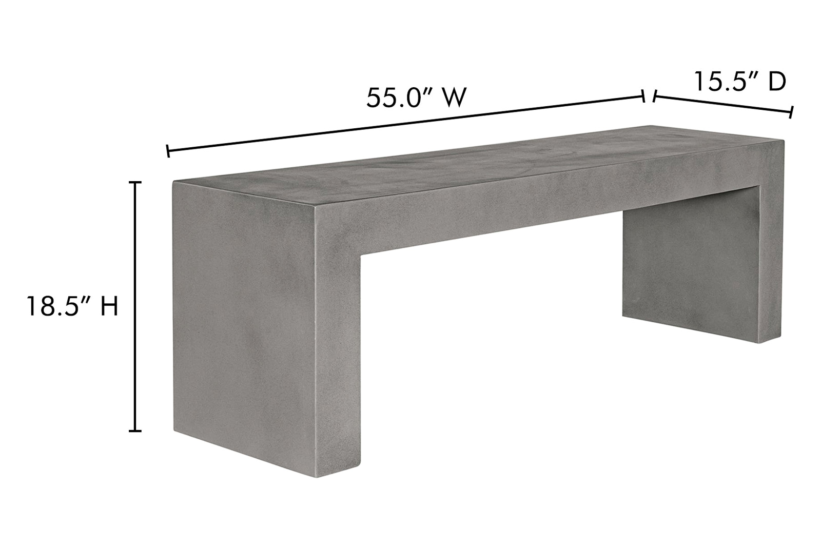 Moe's Lazarus Outdoor Bench - Dark Gray