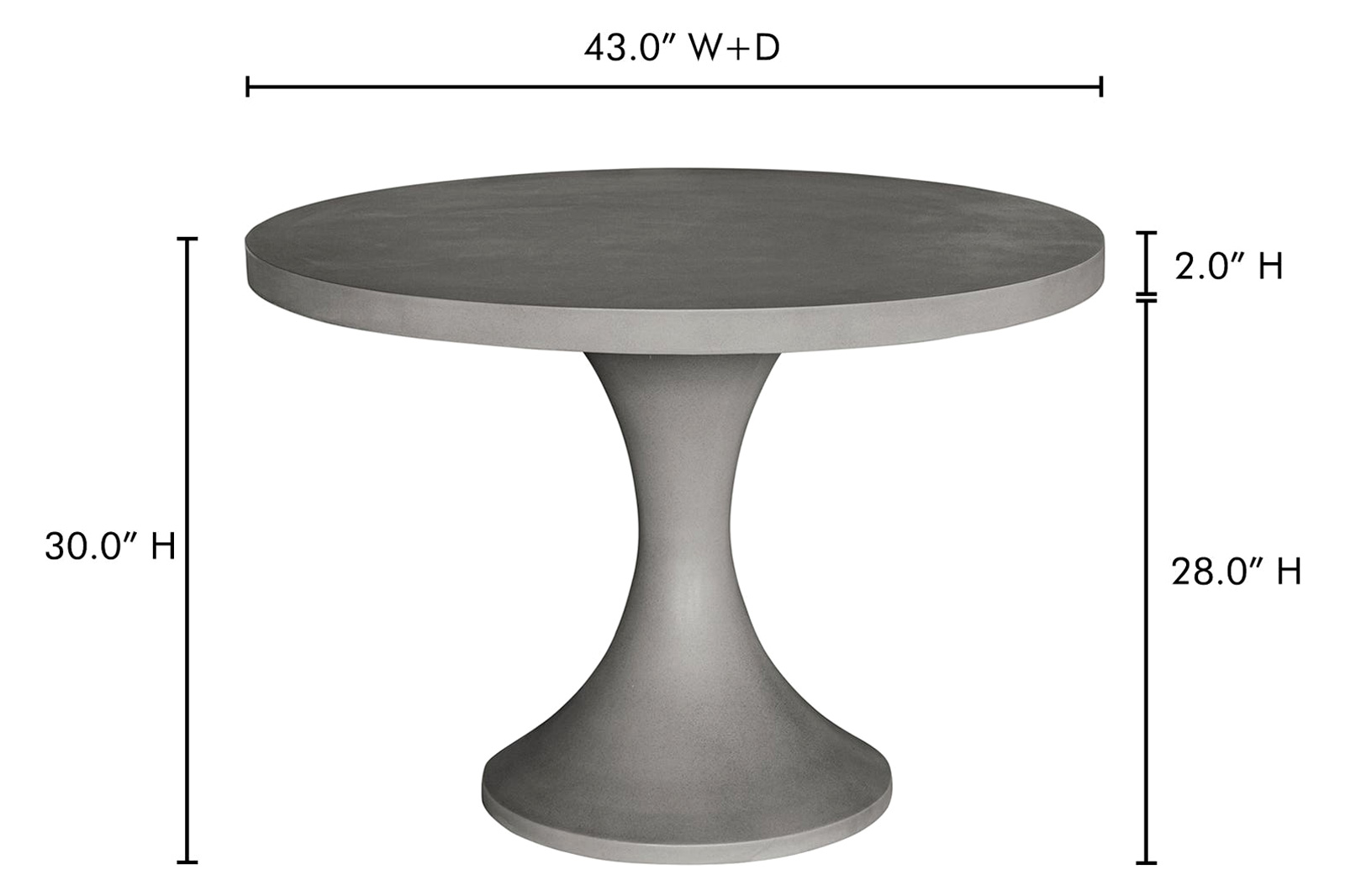 Moe's - Isadora Outdoor Dining Table in Gray