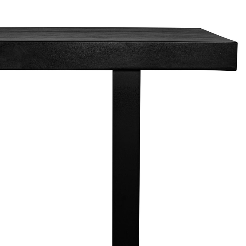 Moe's Jedrik Contemporary Rectangular Outdoor Dining Table - Black, Large