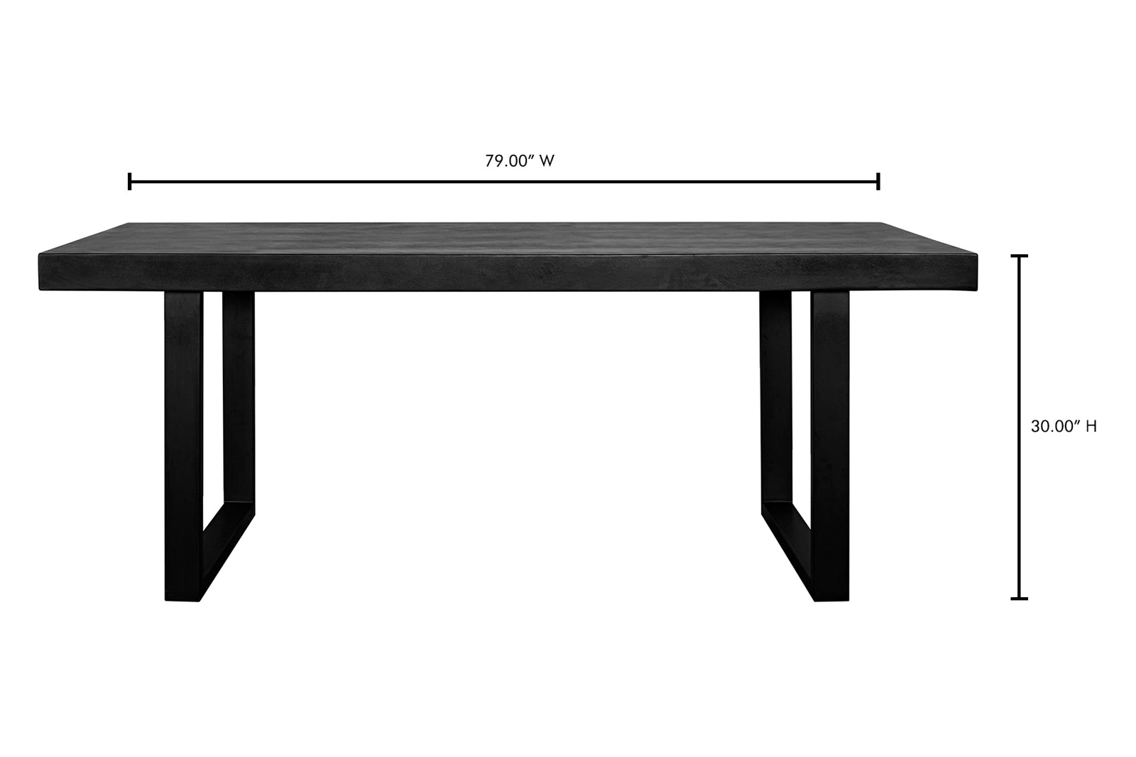 Moe's Jedrik Contemporary Rectangular Outdoor Dining Table - Black, Large