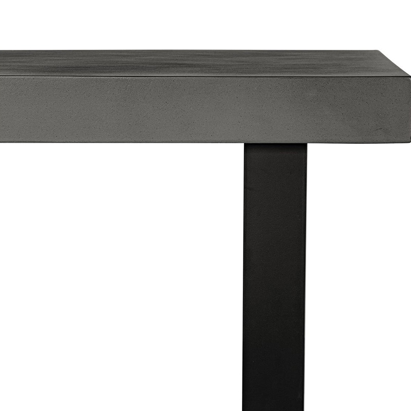 Moe's Jedrik Contemporary Rectangular Outdoor Dining Table - Dark Gray, Small