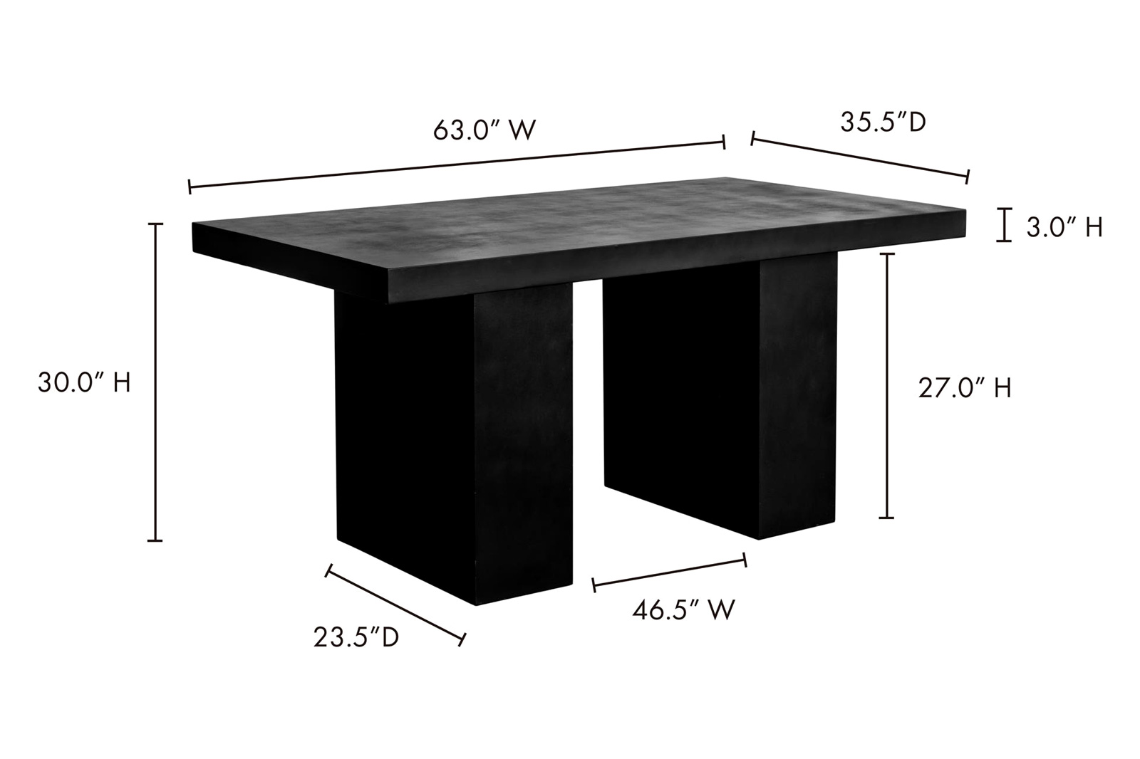 Moe's Aurelius 2 Outdoor Dining Table - Black